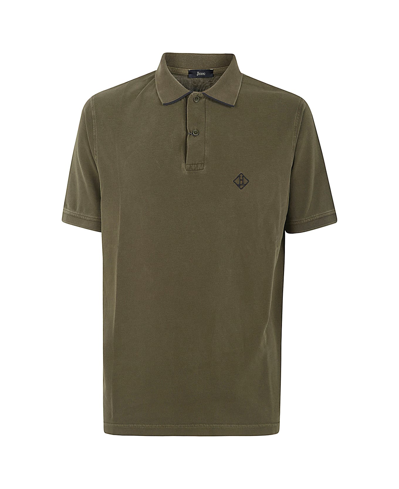 Herno Pique` Polo Shirt - Military Green