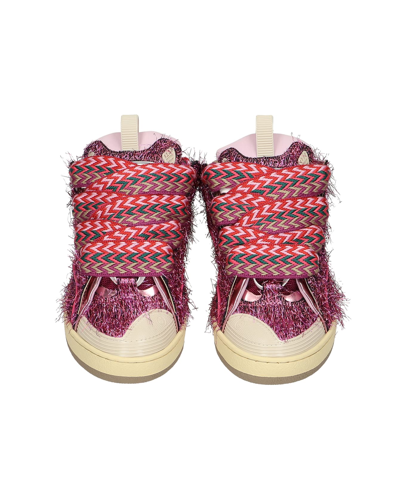 Lanvin Curb Sneakers In Rose-pink Synthetic Fibers - rose-pink