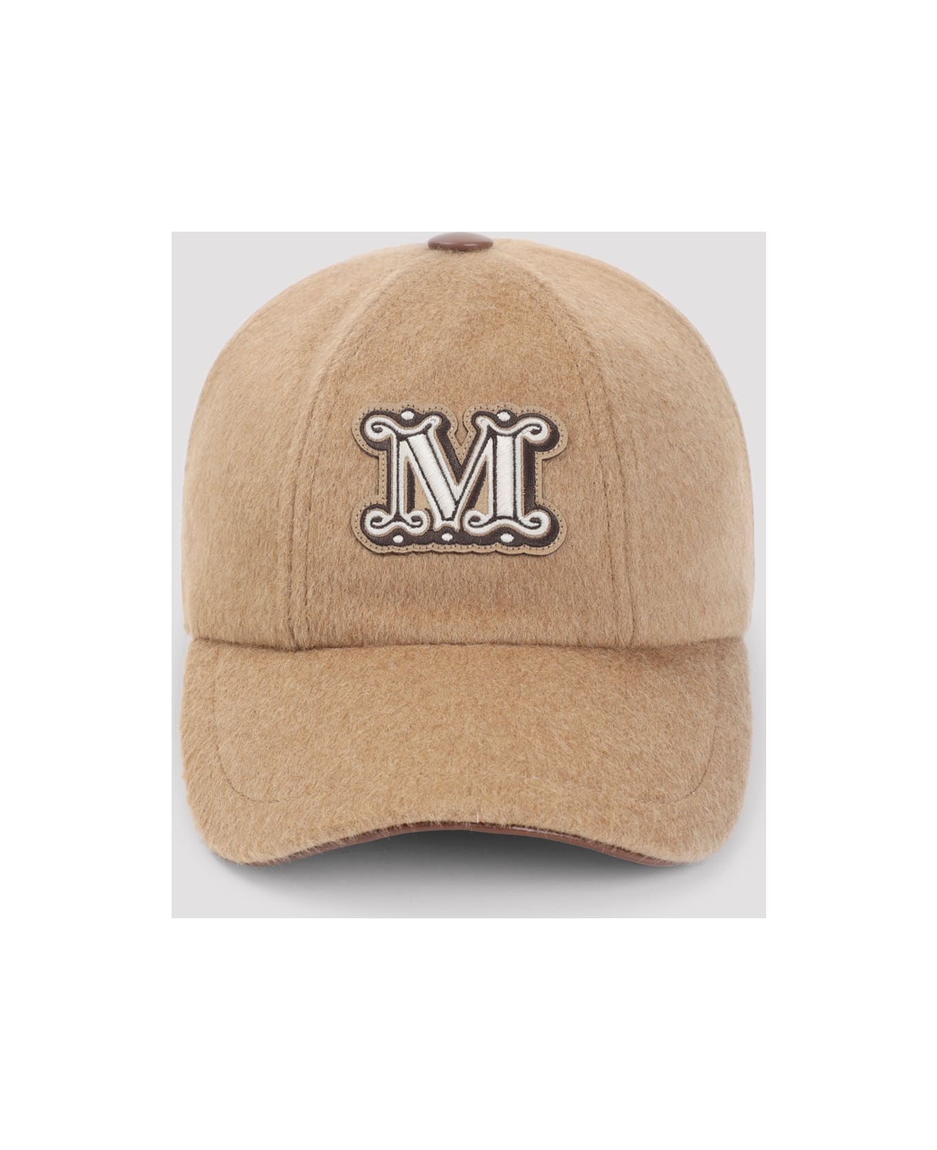 Max Mara Fedora Logo Baseball Hat - Cammello