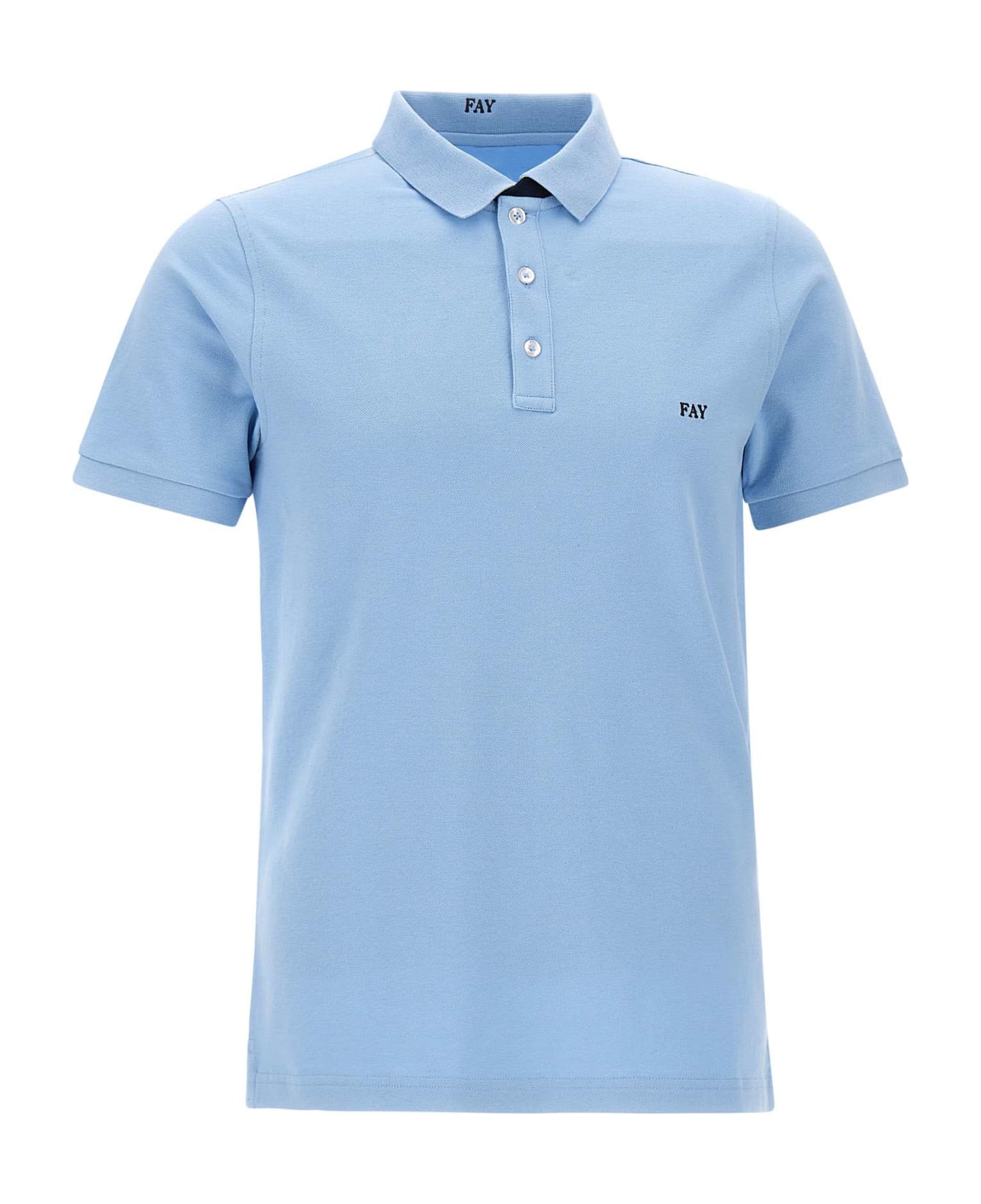 Fay Cotton Polo Shirt - Azzurro