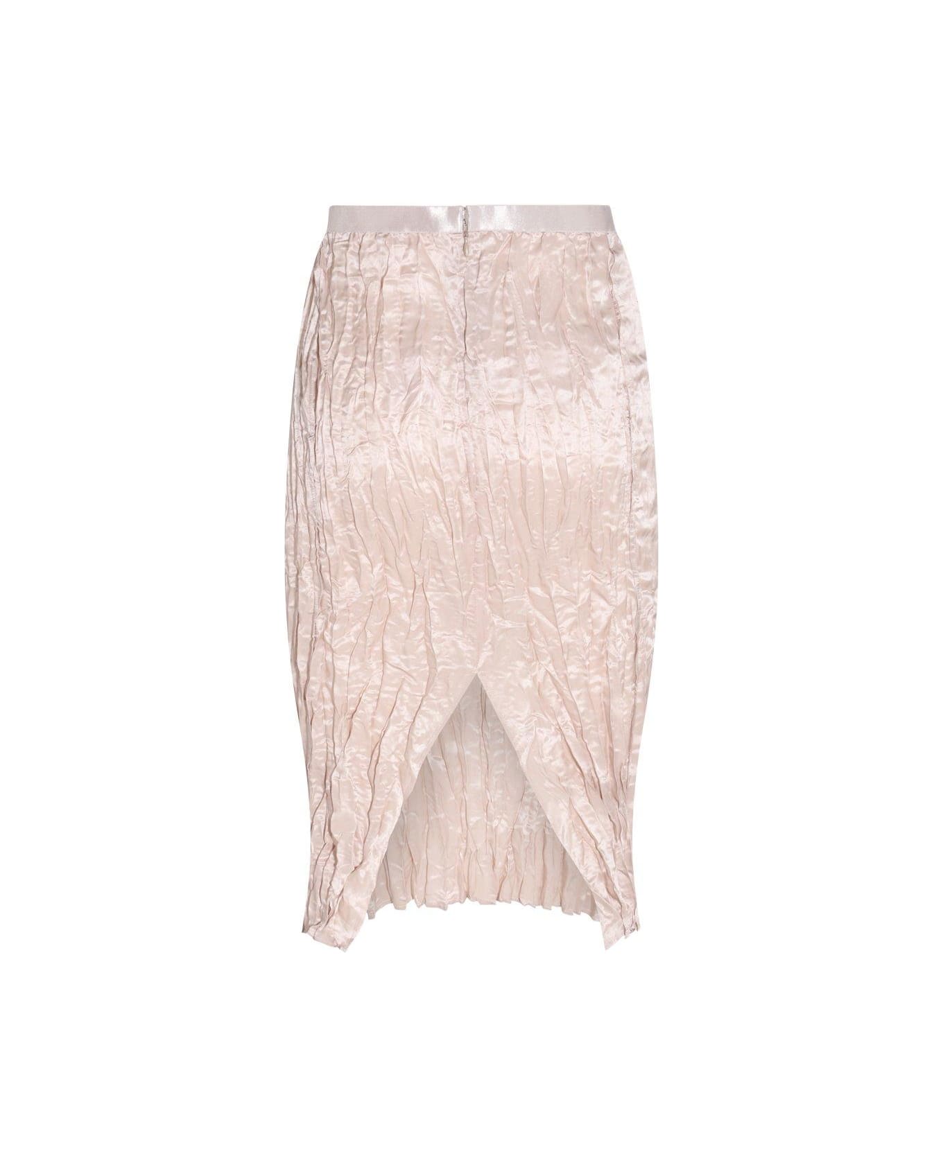 Acne Studios Runched Detailed Satin Skirt - BEIGE