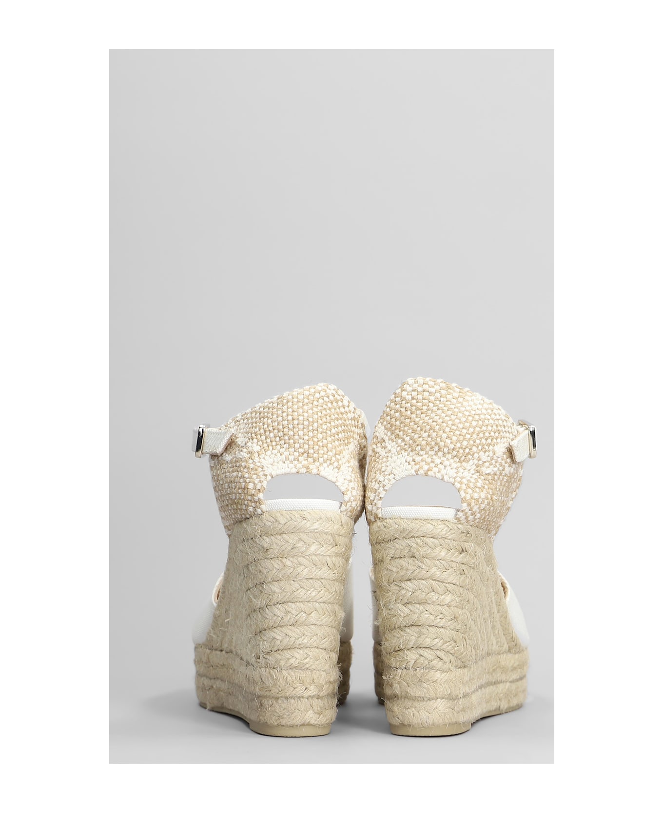 Castañer Bianca-8ed-001 Wedges In White Canvas - white