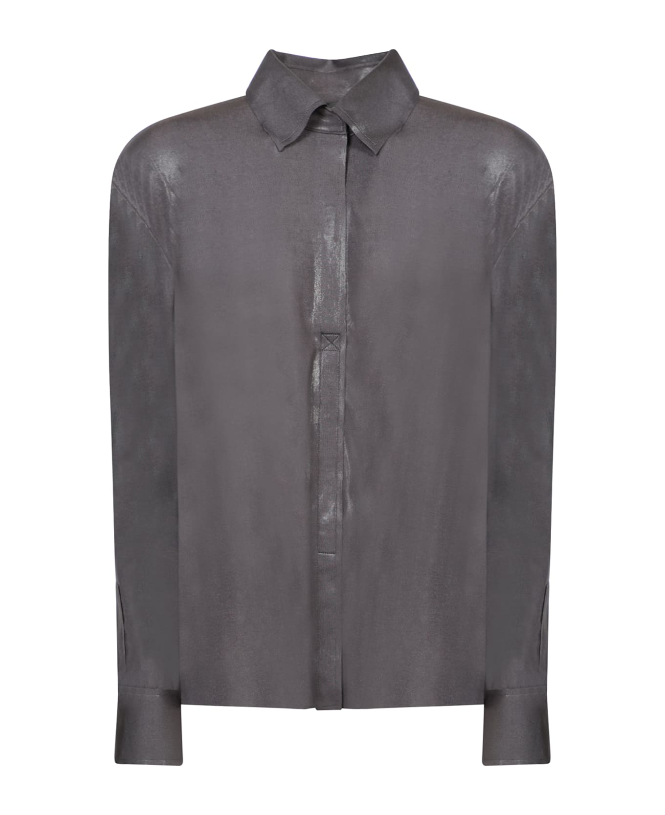 Norma Kamali Gray Collar Stand Shirt - Grey