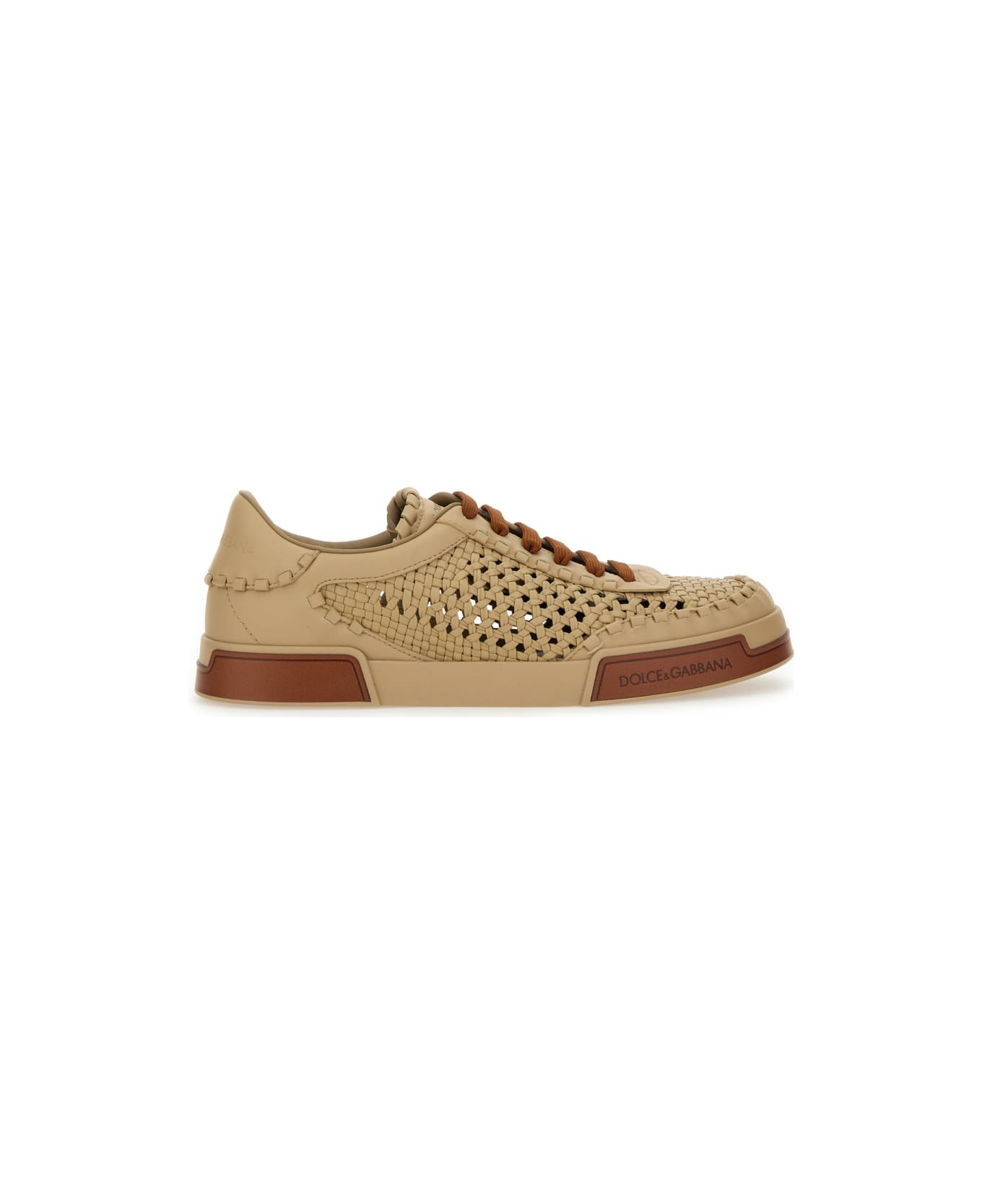 Dolce & Gabbana Woven Portofino Sneaker - BEIGE