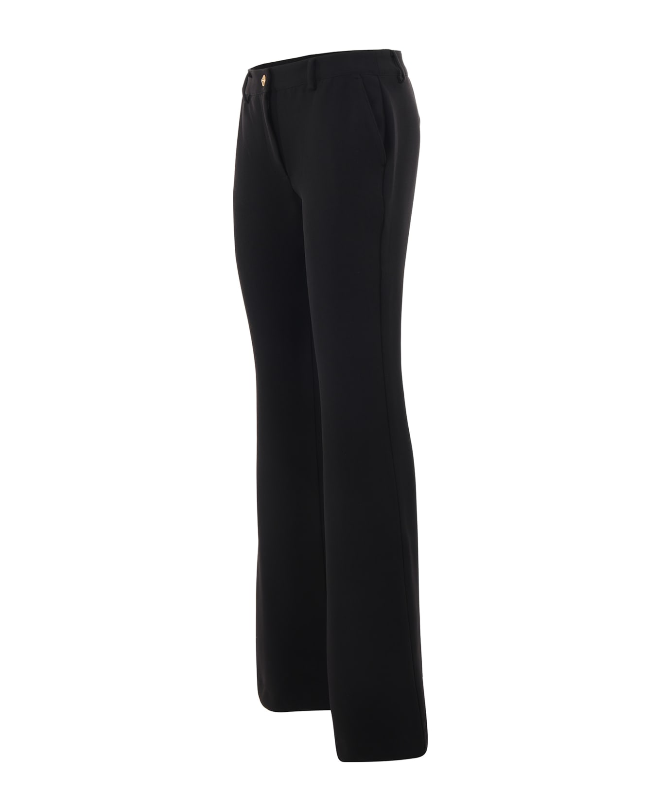 Versace Jeans Couture Trousers In Stretch Cady - Nero