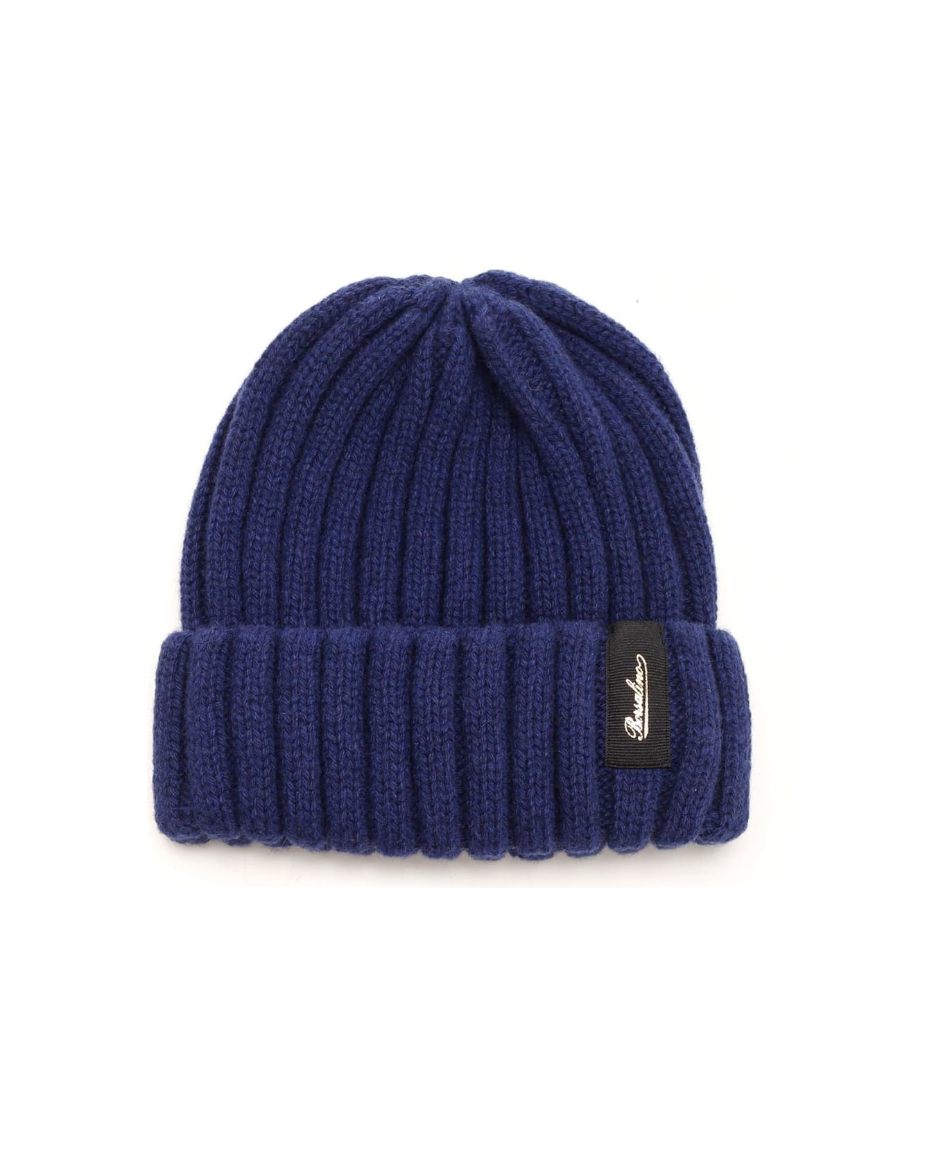 Borsalino Ribbed Cashmere Beanie - Blue