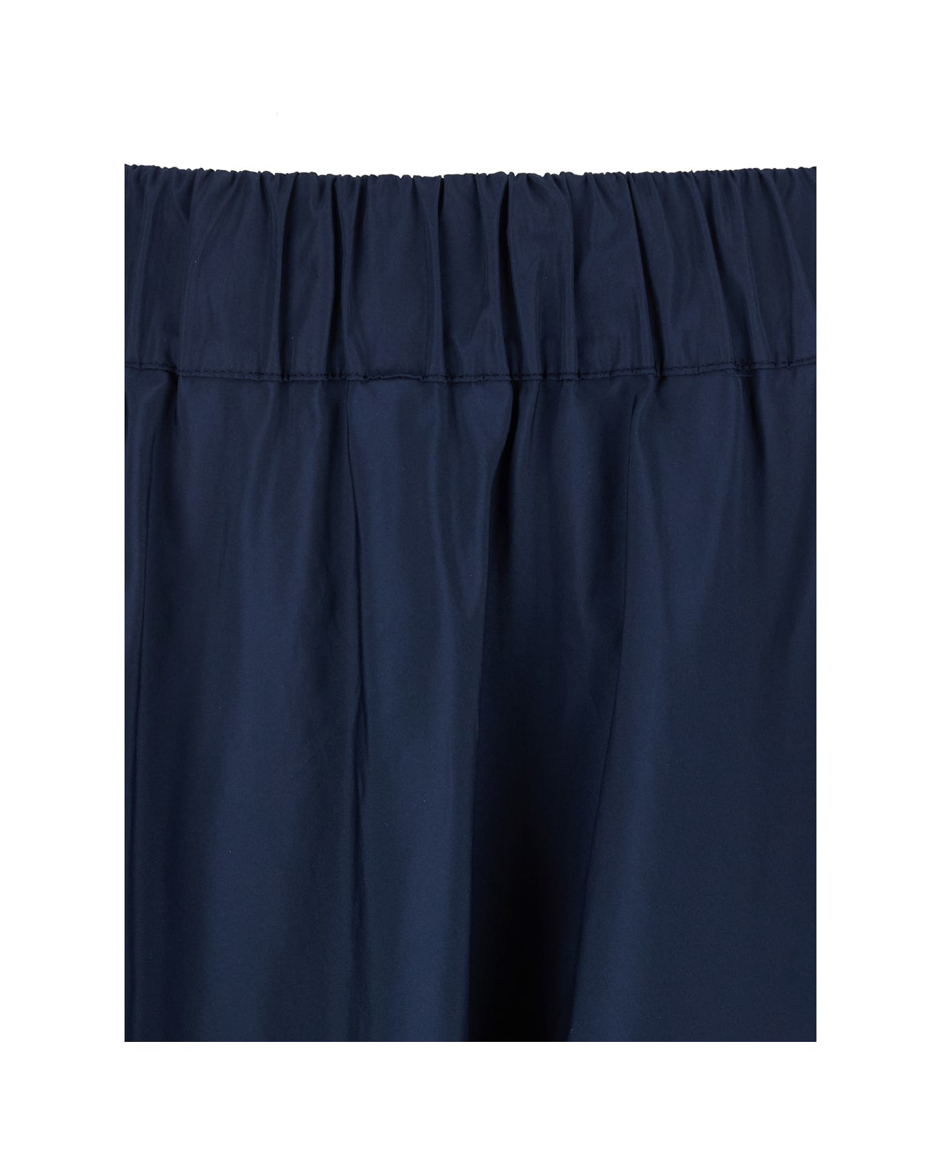 Parosh Midi Skirt With Elastic Waist And Ruffle Design - Blue
