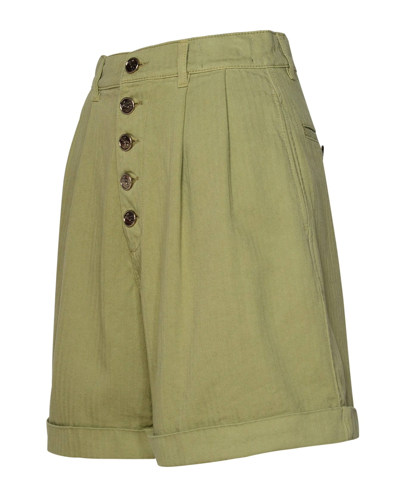 Etro Green Cotton Shorts - Green