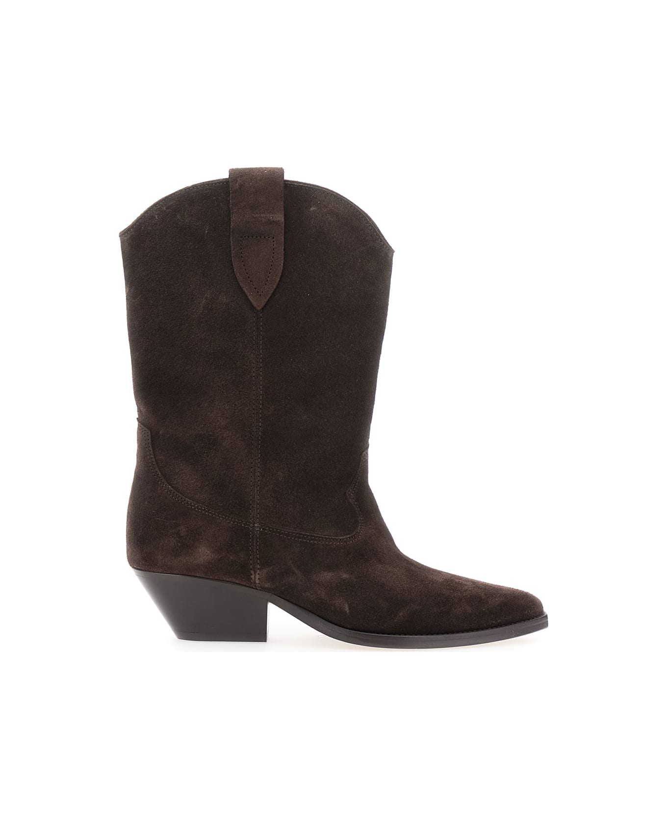 Isabel Marant 'duerto' Brown Ankle Boots With Low Block Heel In Suede Woman - Brown