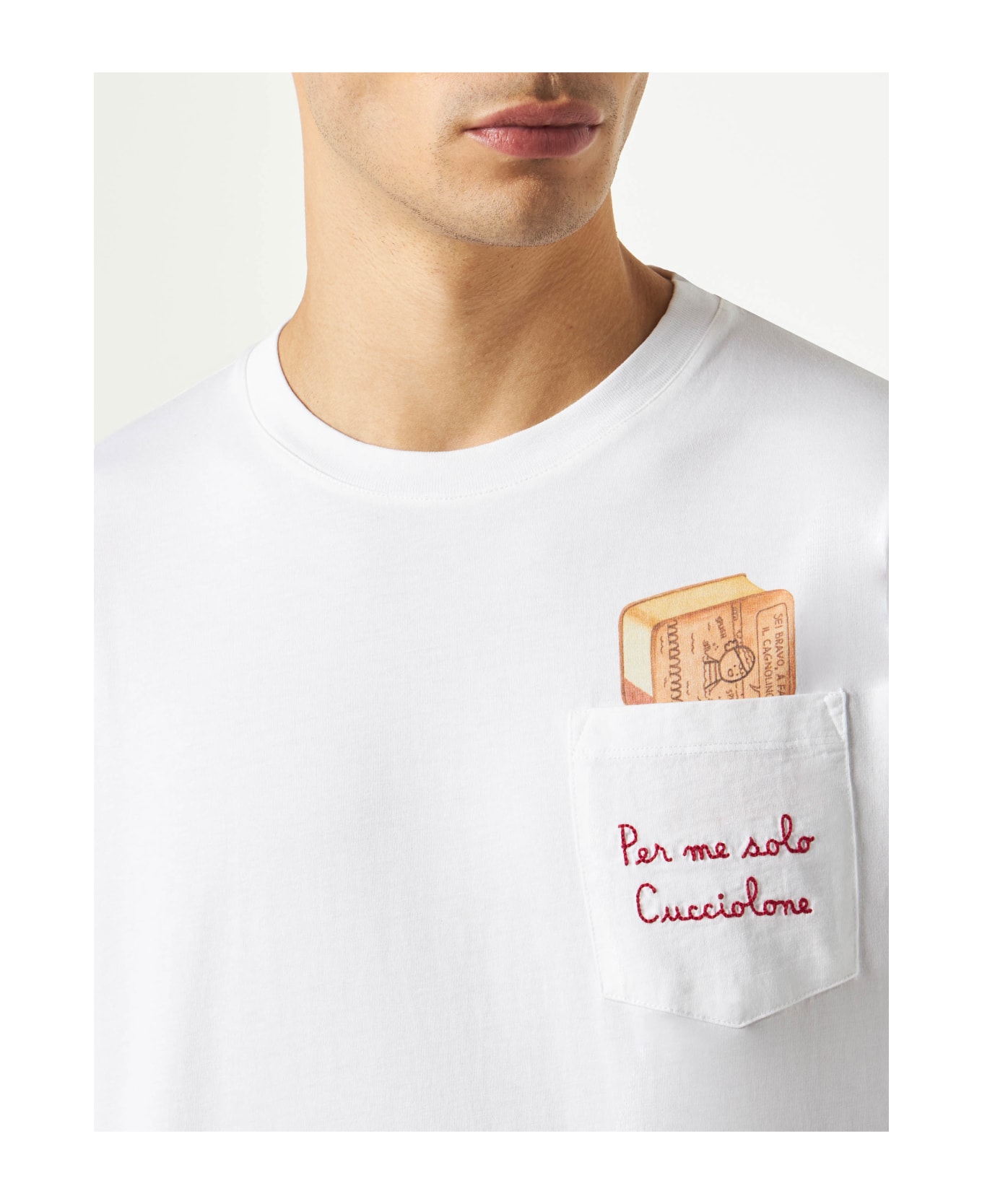 MC2 Saint Barth Man T-shirt With Cucciolone Embroidery| Algida® Special Edition - WHITE