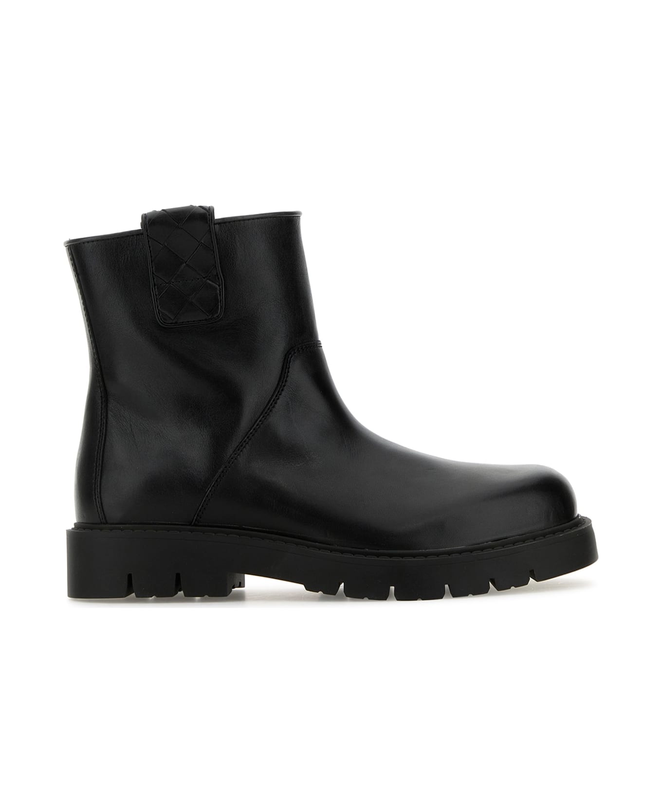 Bottega Veneta Black Leather Haddock Ankle Boots - Black