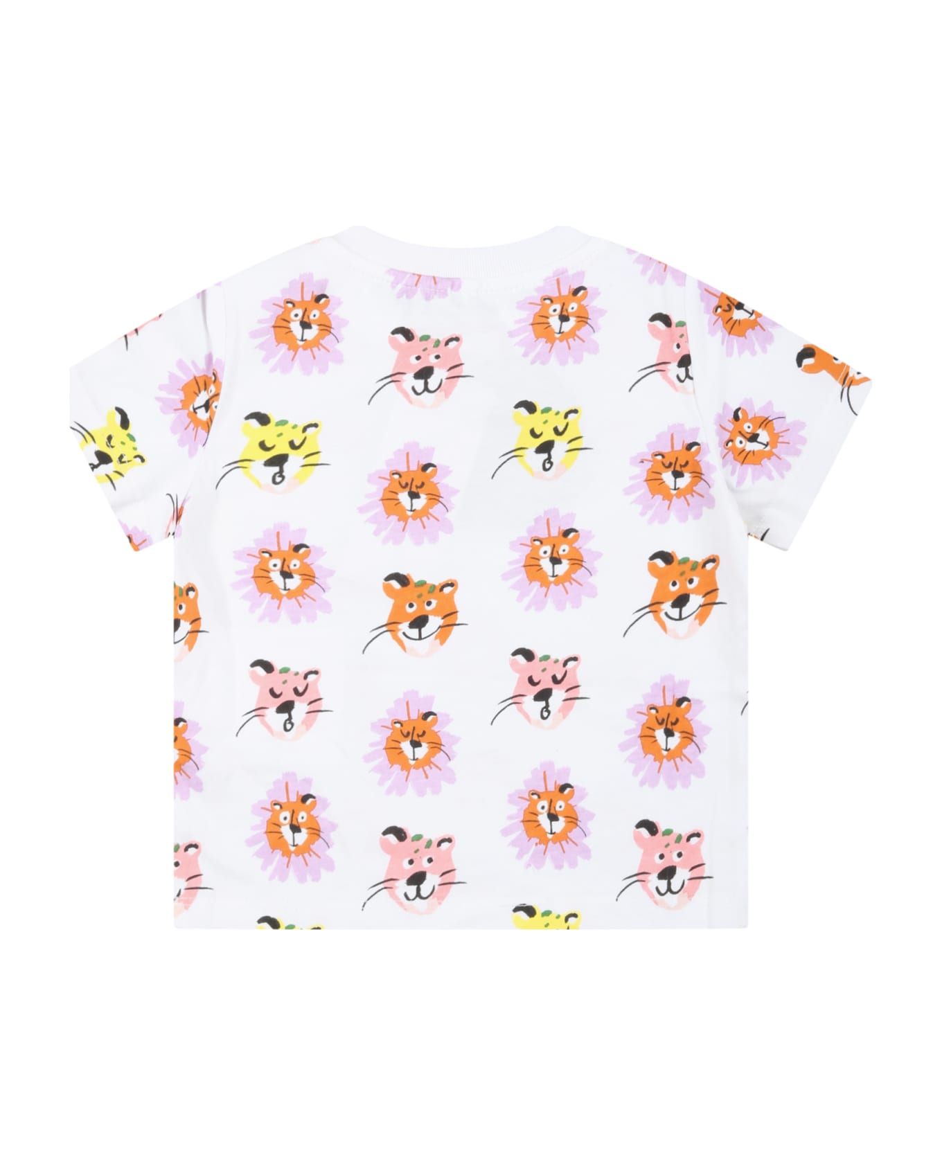 Stella McCartney Kids White T-shirt For Baby Girl With Animals - White Tシャツ＆ポロシャツ