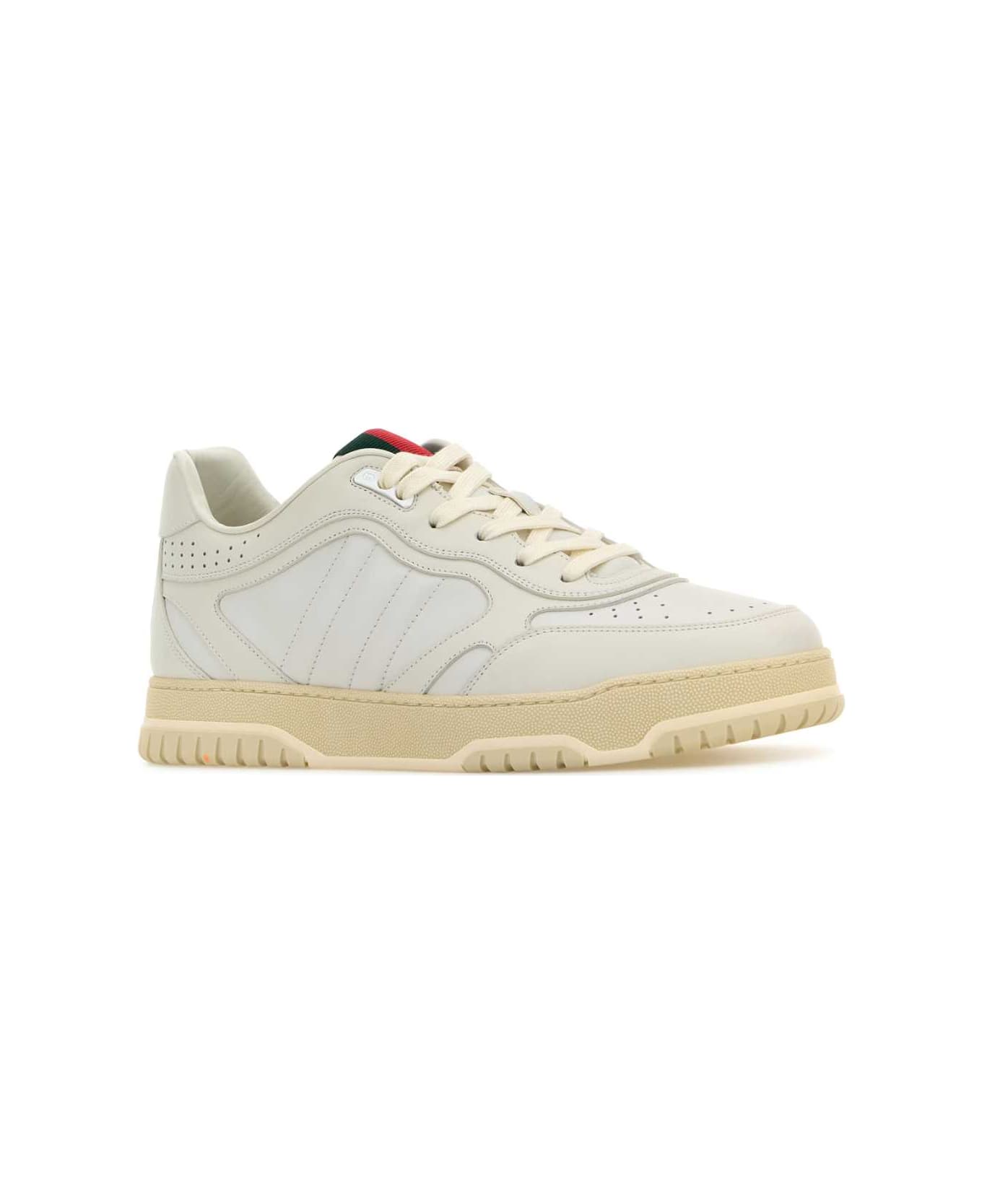 Gucci White Leather Re-web Sneakers - GREATWHITEGWGW