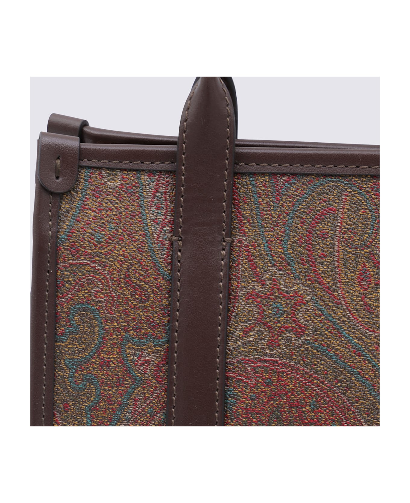 Etro Brown Cotton Mini Arnica Top Handle Bag - Brown トートバッグ