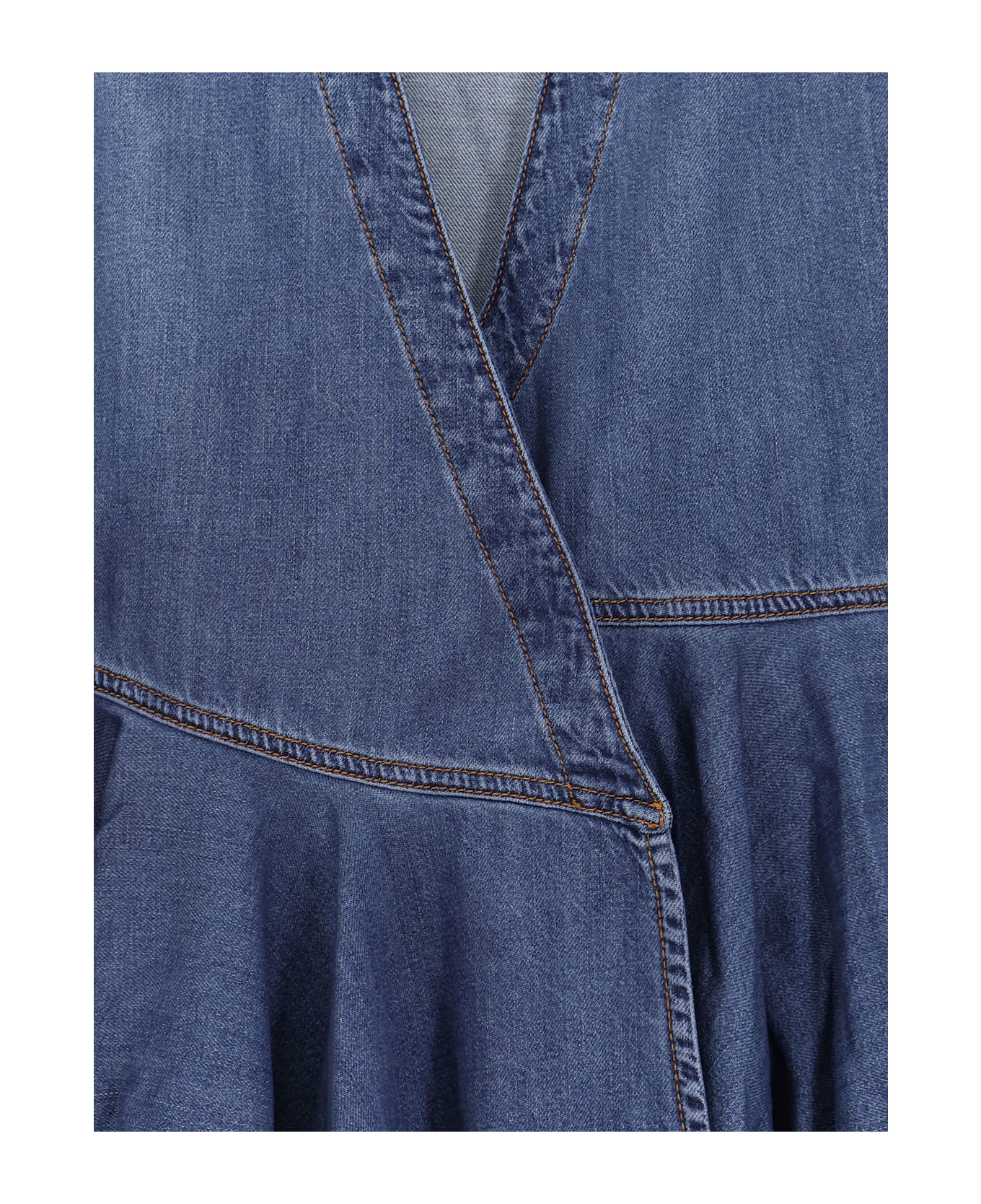 Alaia Wrap Denim Dress - BLEU MINERAL