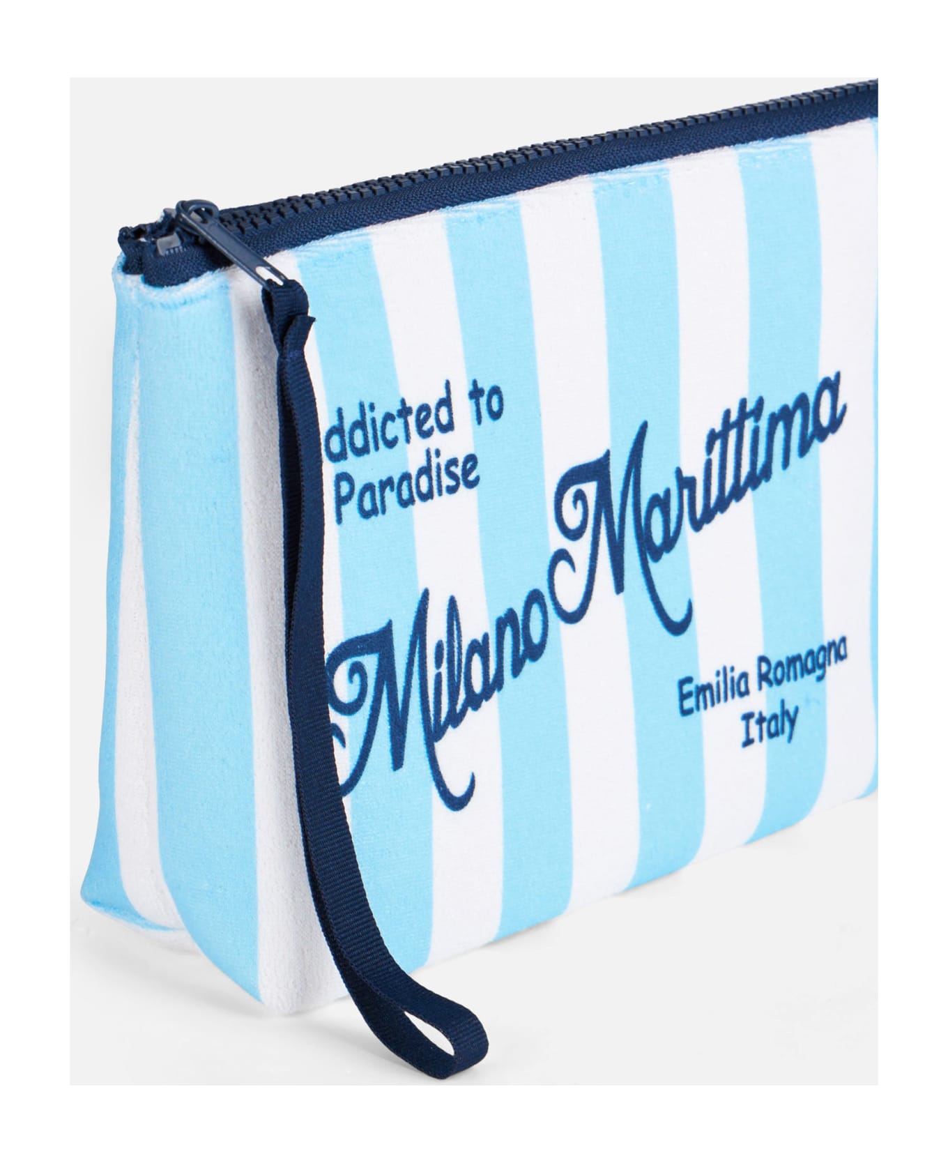 MC2 Saint Barth Aline Terry Pochette With Milano Marittima Print - BLUE
