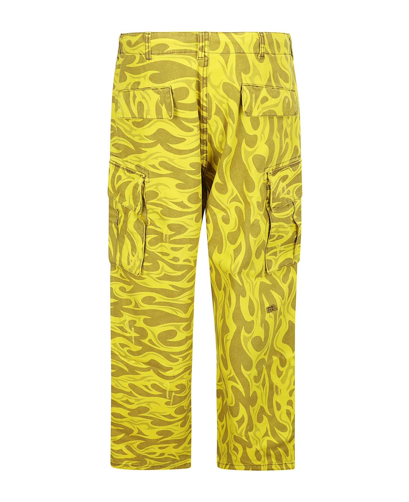 ERL Unisex Printed Cargo Pants Woven - YELLOW FLAME ボトムス
