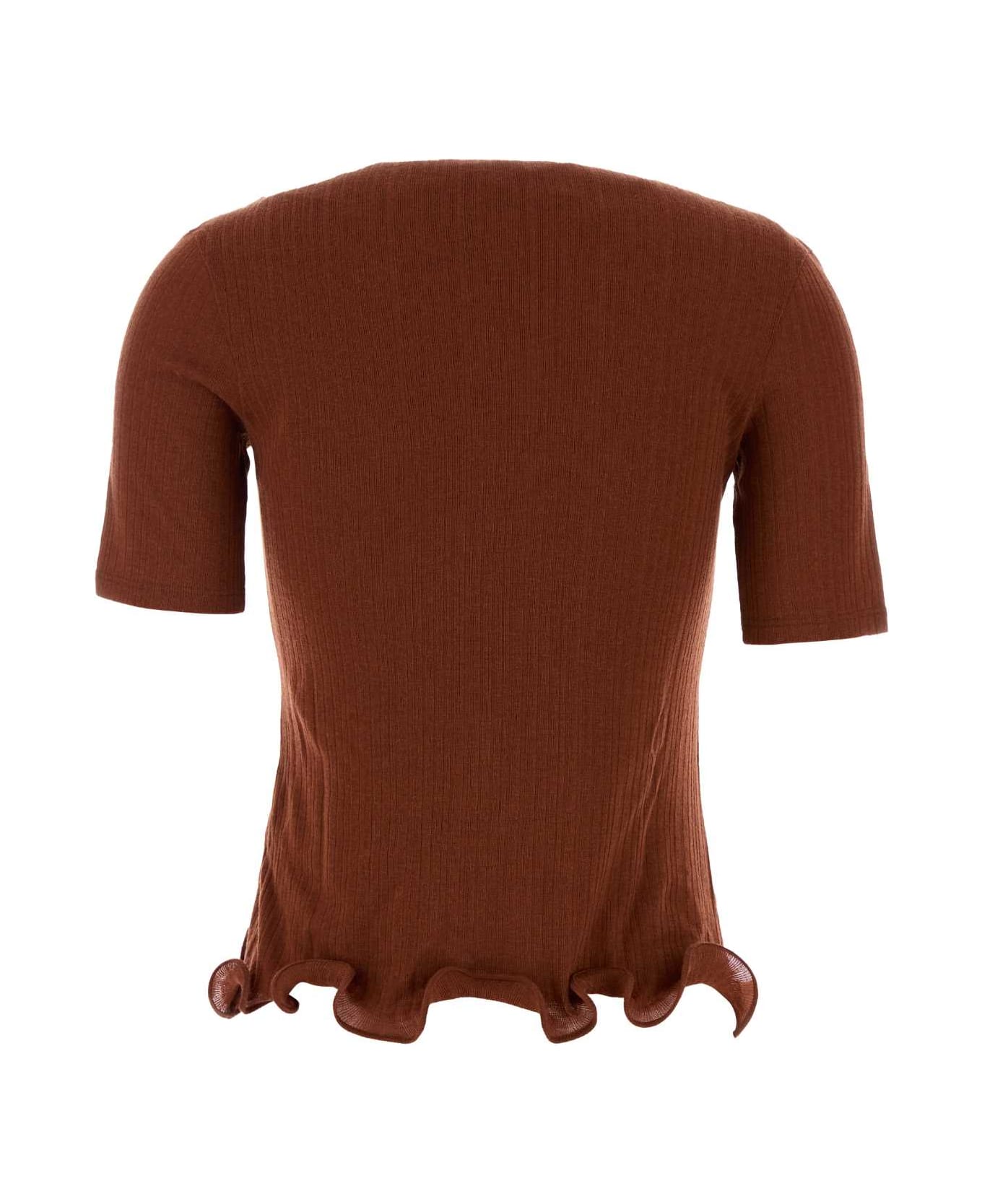 Fendi Brick Wool Top - RUST-25