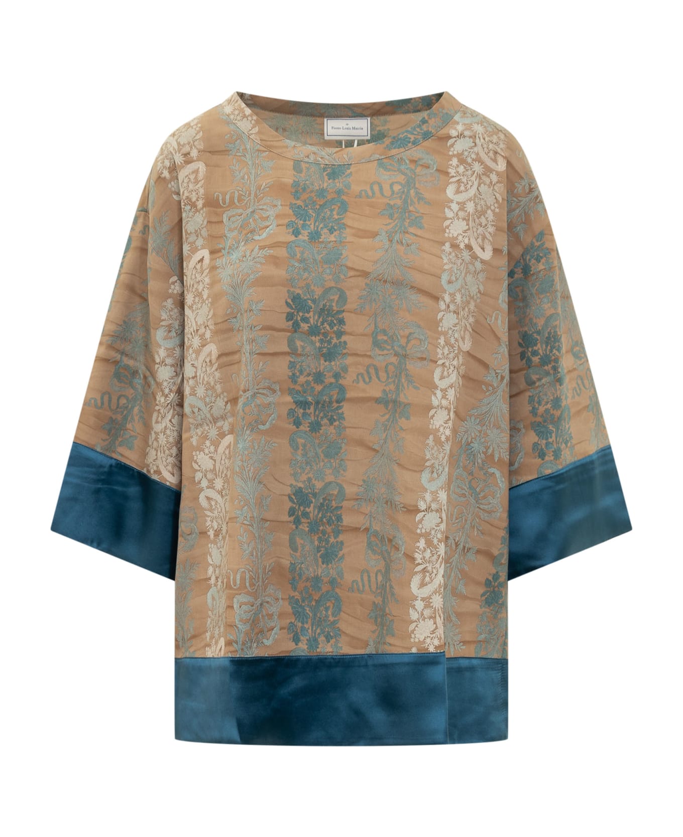 Pierre-Louis Mascia Silk Shirt With Floral Pattern - CIPRIA AZZURRO