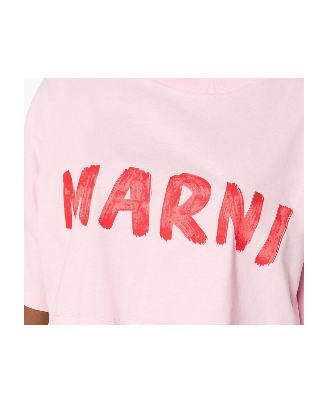 Marni Pink Organic Cotton Jersey T-shirt - Cinder rose トップス