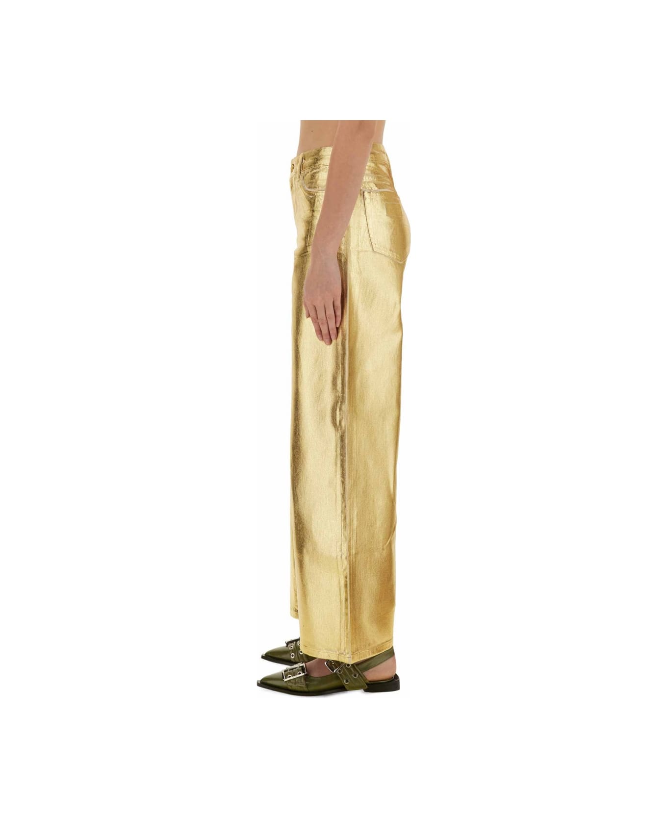 Ganni Jeans Wide Leg - GOLD