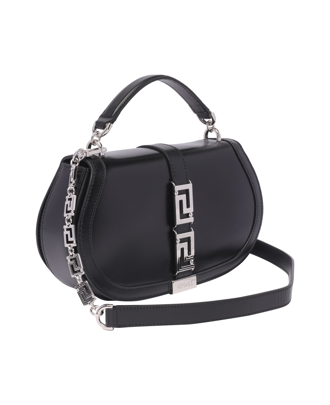 Versace Greca Goddess Leather Crossbody Bag - Black トートバッグ