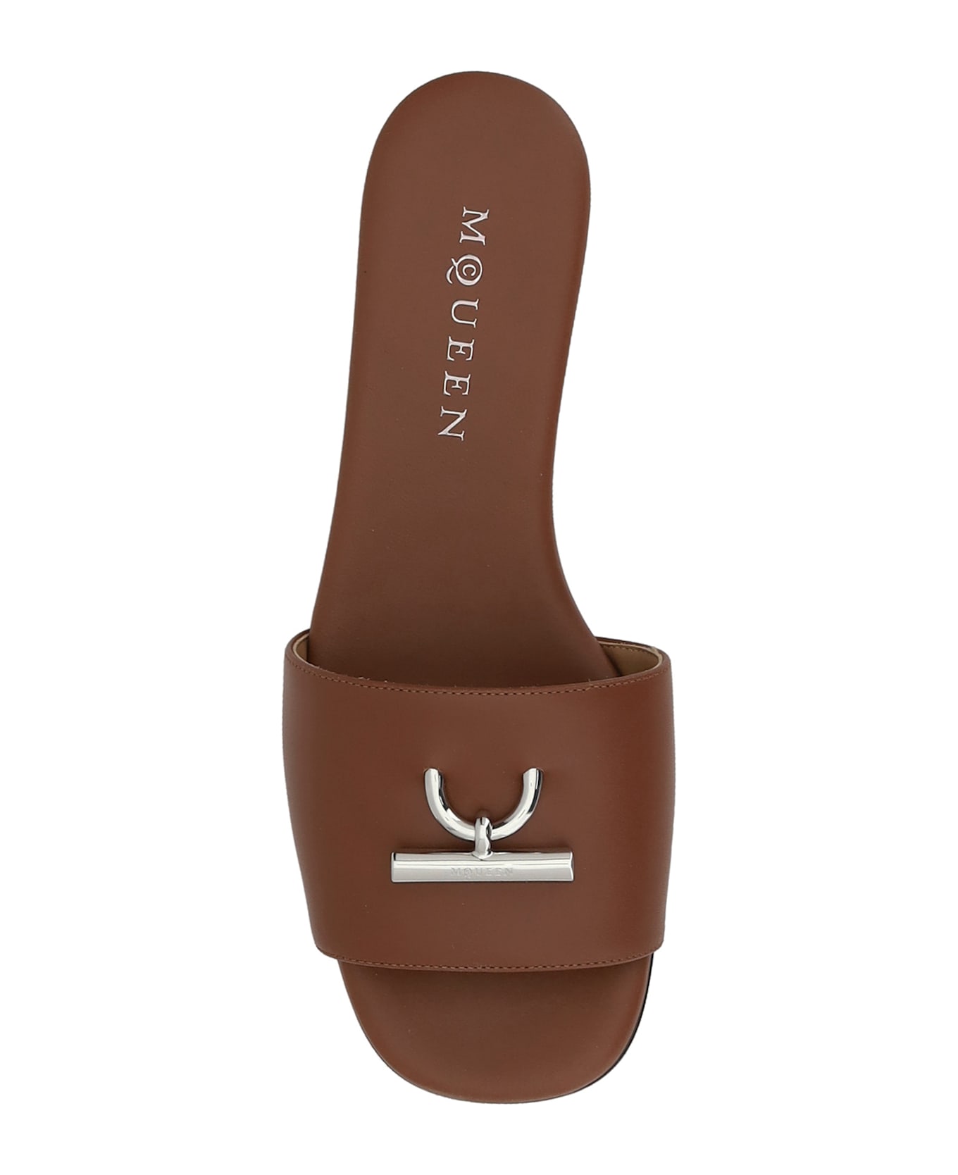 Alexander McQueen Leather Sandals - Siena/silver