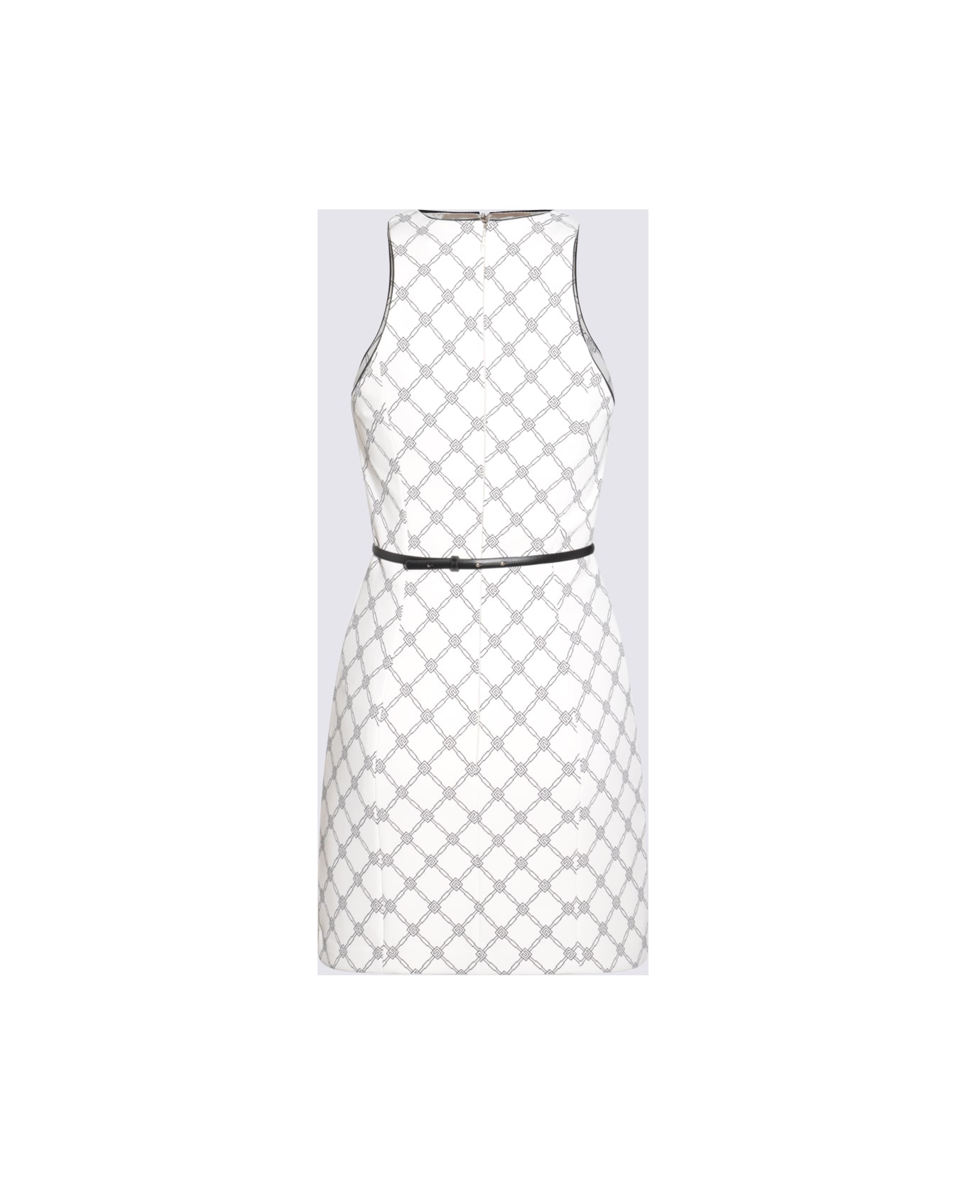 Elisabetta Franchi White Mini Dress - BURRO/NERO