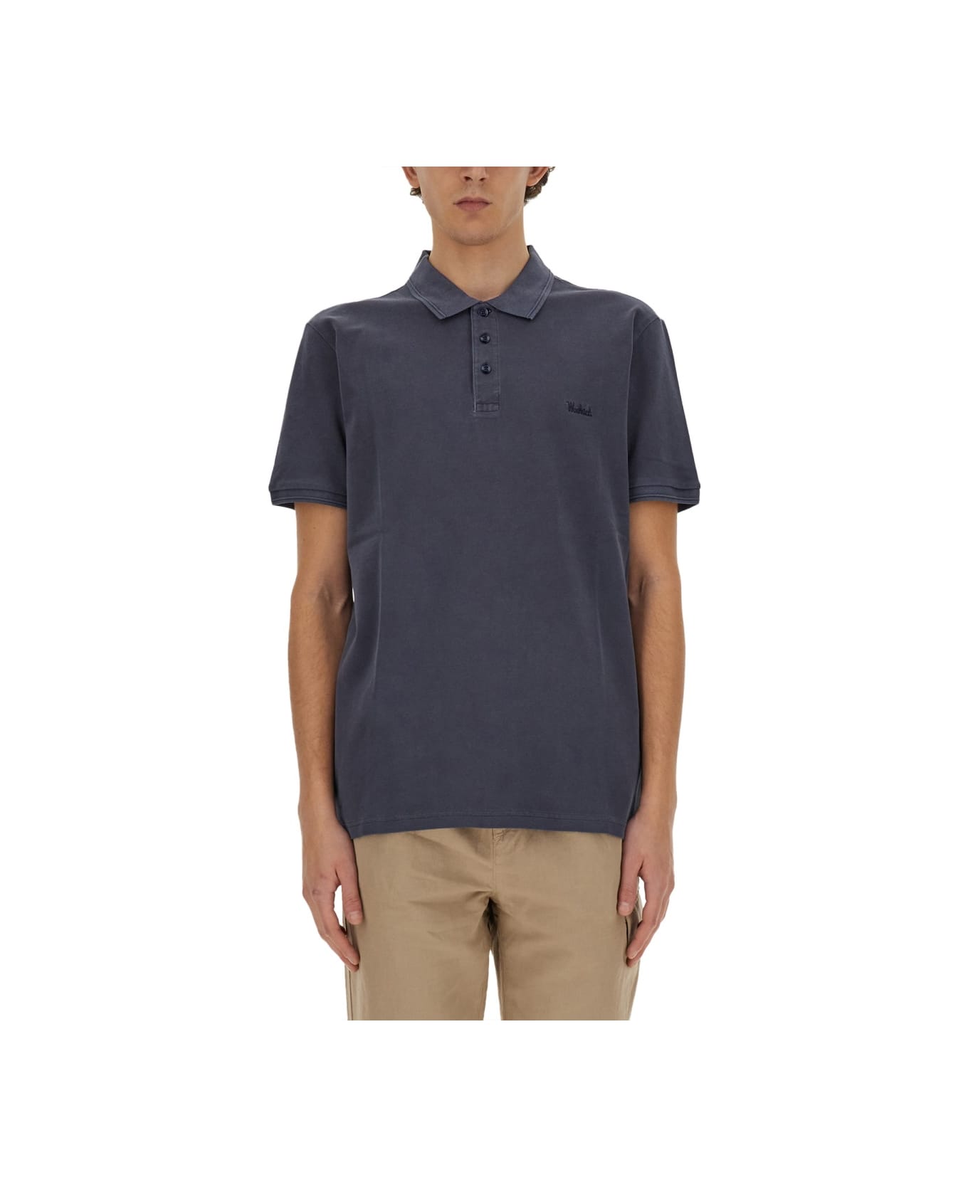 Woolrich Polo With Logo - Melton Blue
