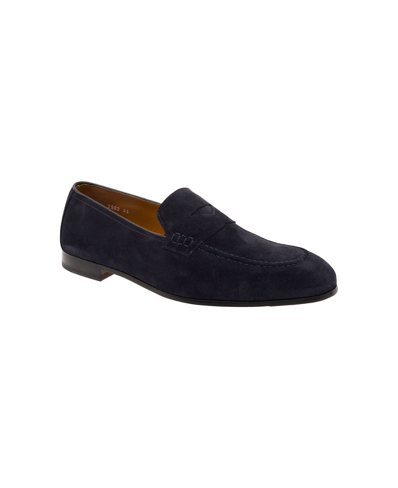 Doucal's Blue Pull-on Loafers In Suede Man - Blu ローファー＆デッキシューズ