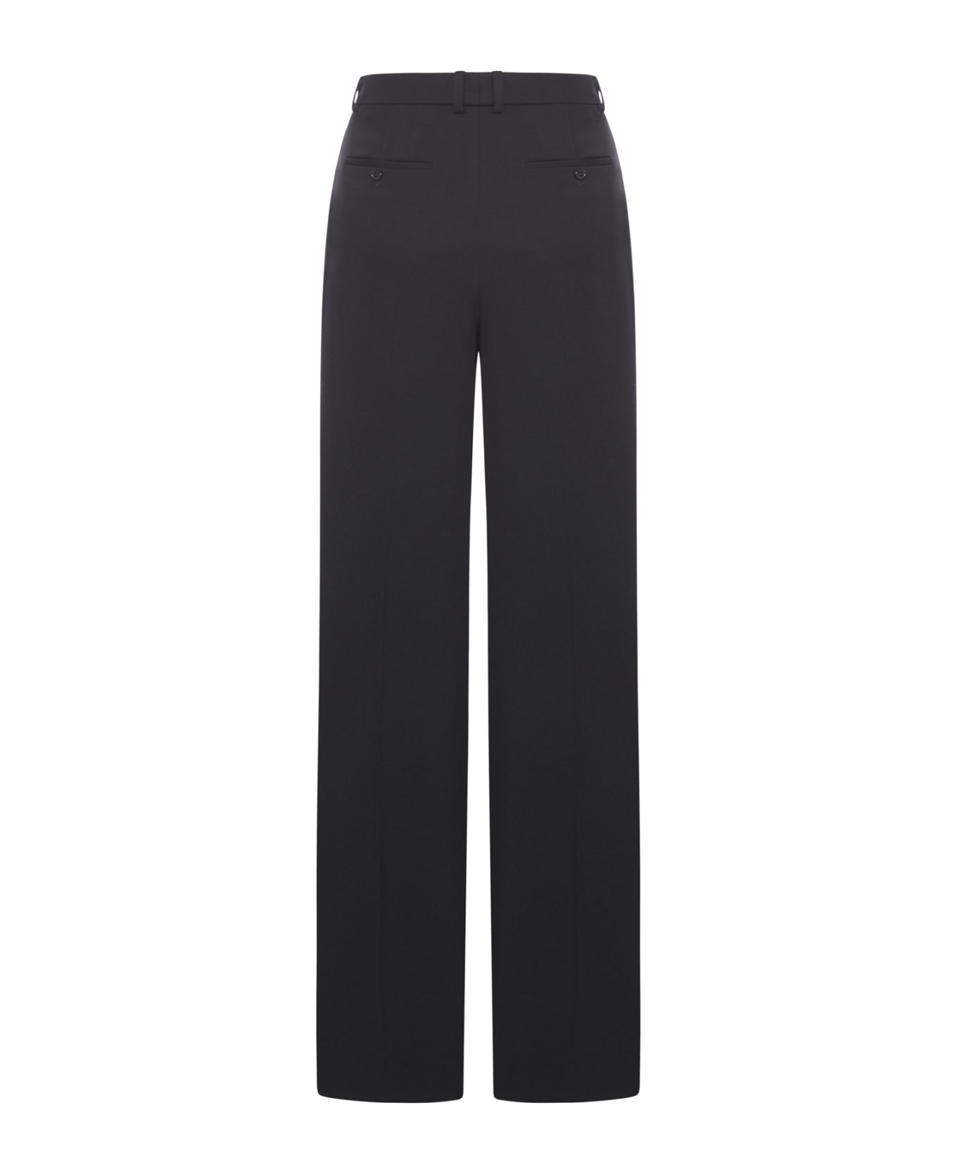 Saint Laurent Pantalon Grain De Poudre De Laine - Noir