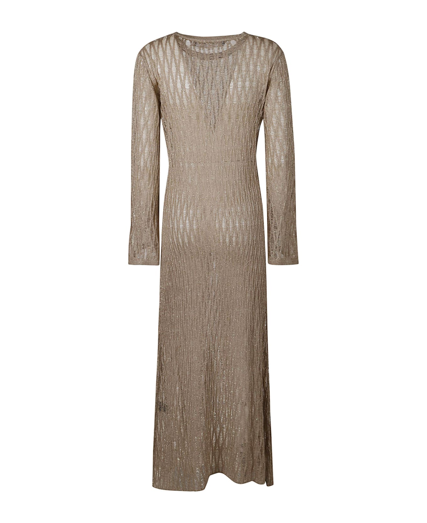 Federica Tosi See Through Long-sleeved Dress - Gold ワンピース＆ドレス