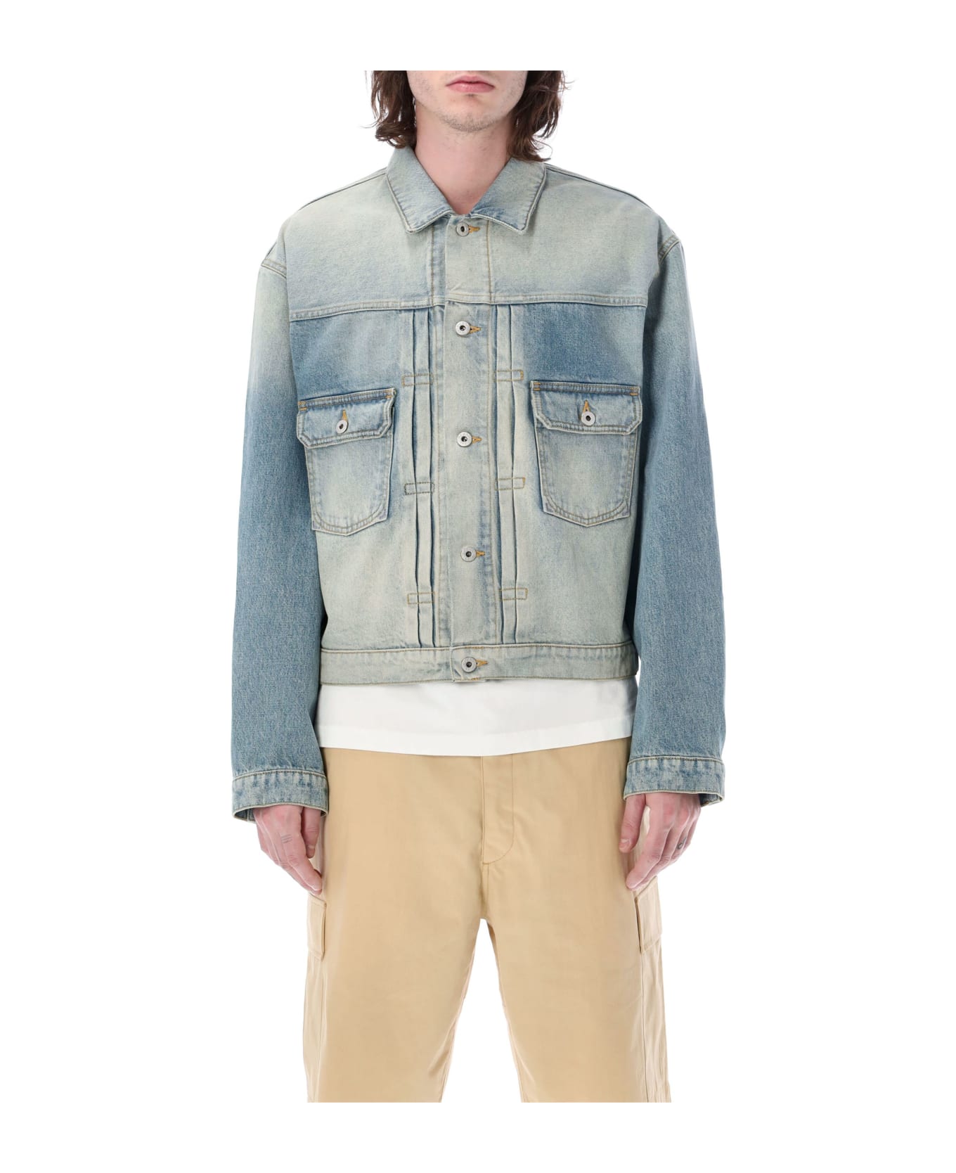 Kenzo Washed Denim Jacket - LIGHT BLUE