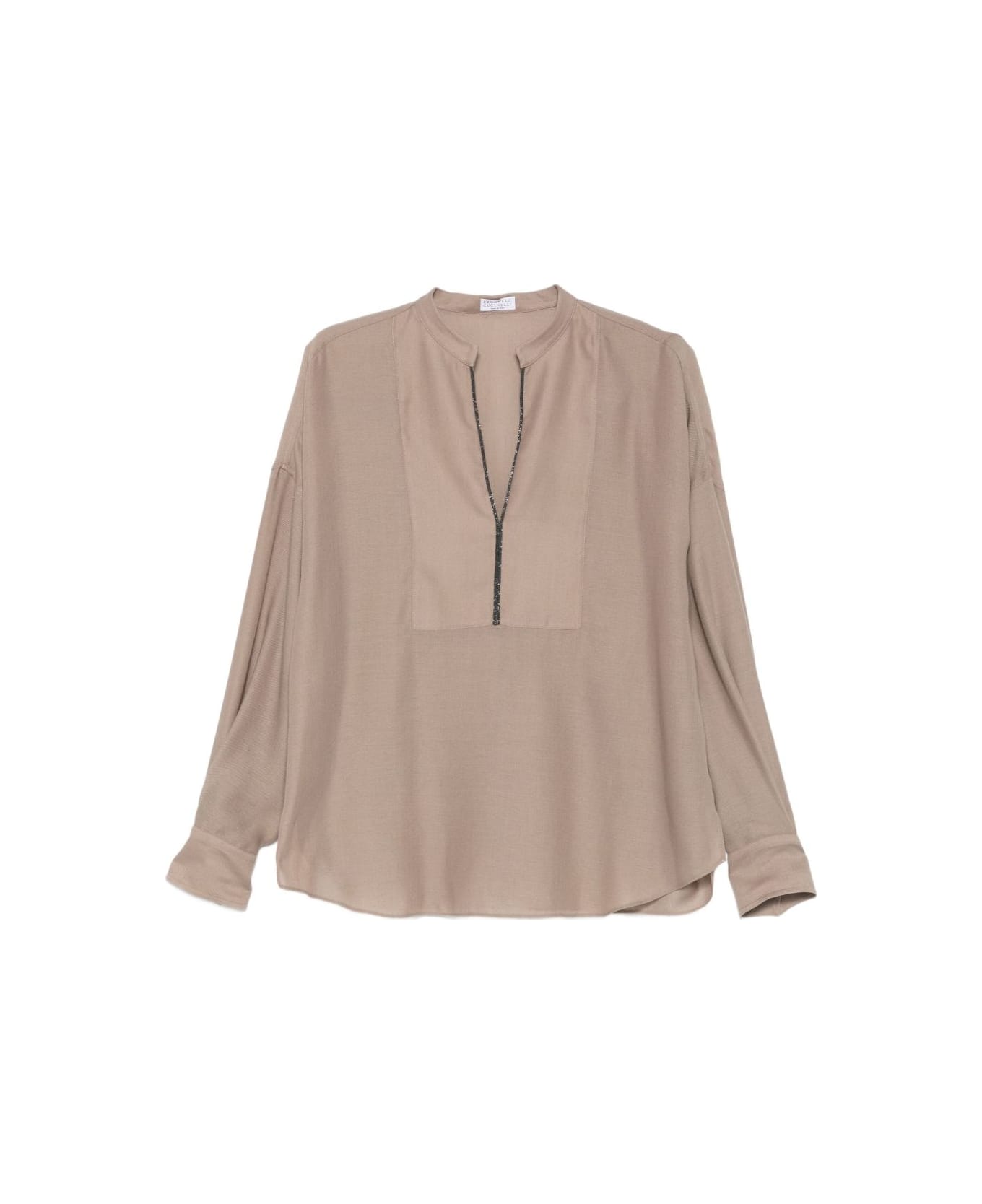 Brunello Cucinelli V-necked Blouse - Camel