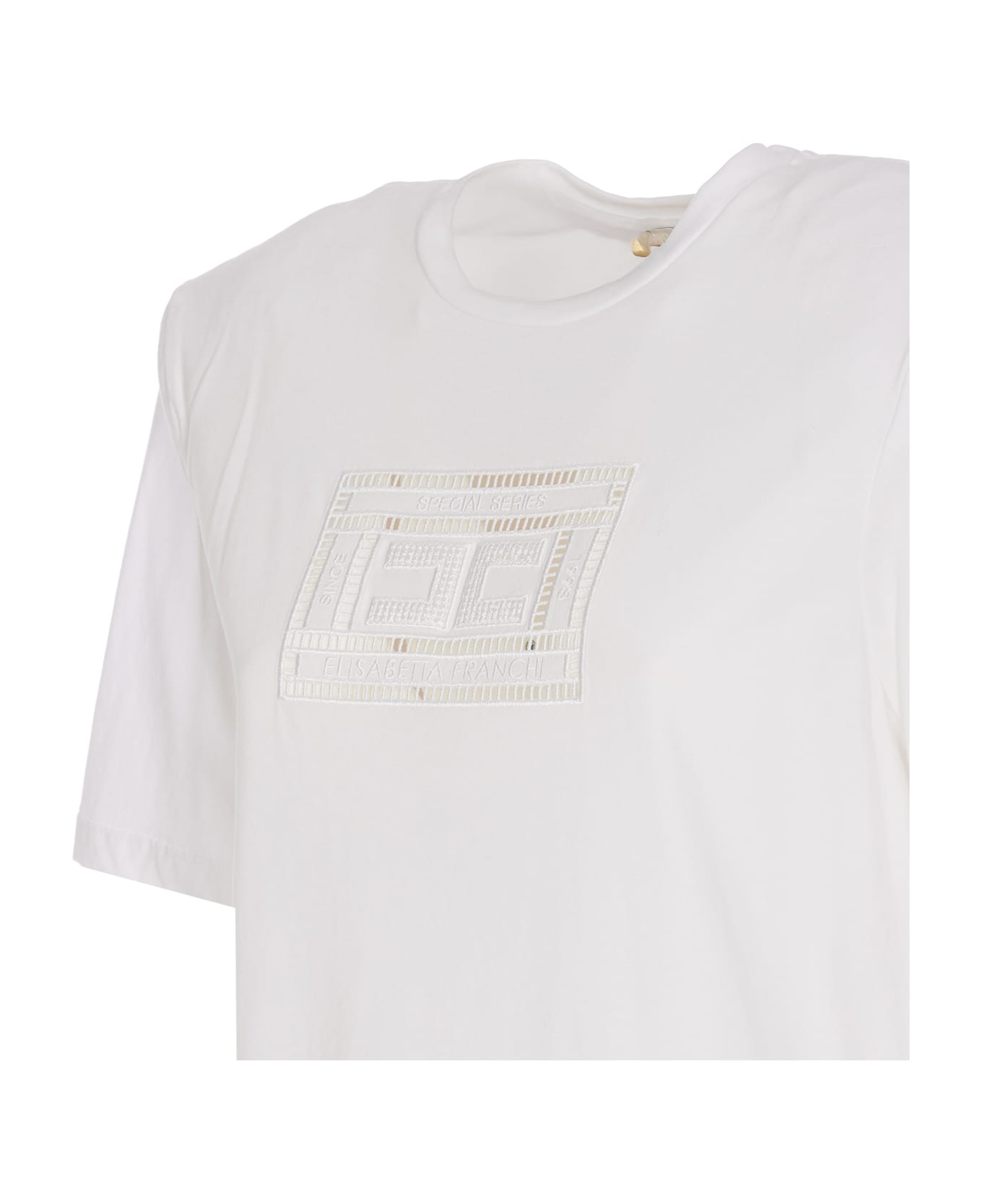 Elisabetta Franchi Logo T-shirt - Gesso