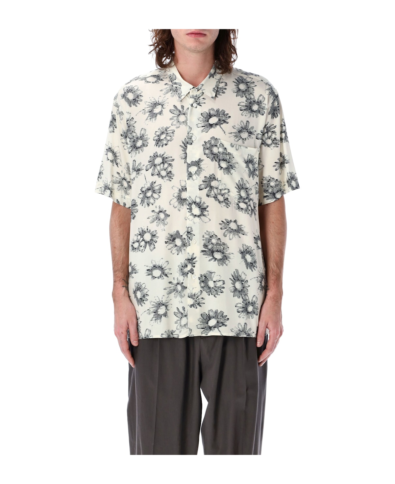 Magliano Pixel Flower Shirt - WHITE