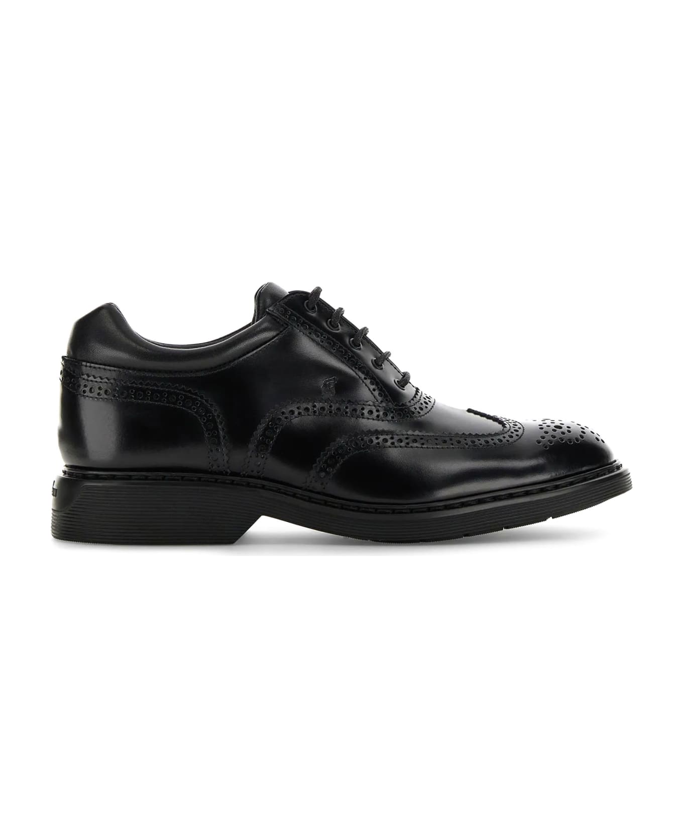 Hogan H576 Leather Lace-up Shoes - black
