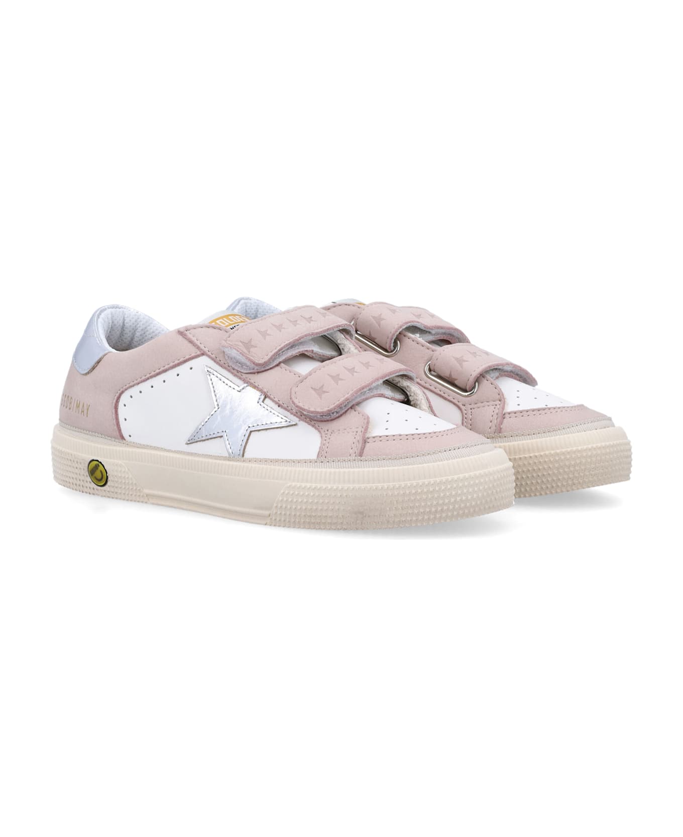 Golden Goose Kid - May School Sneakers - WHITE/LIGHT PINK
