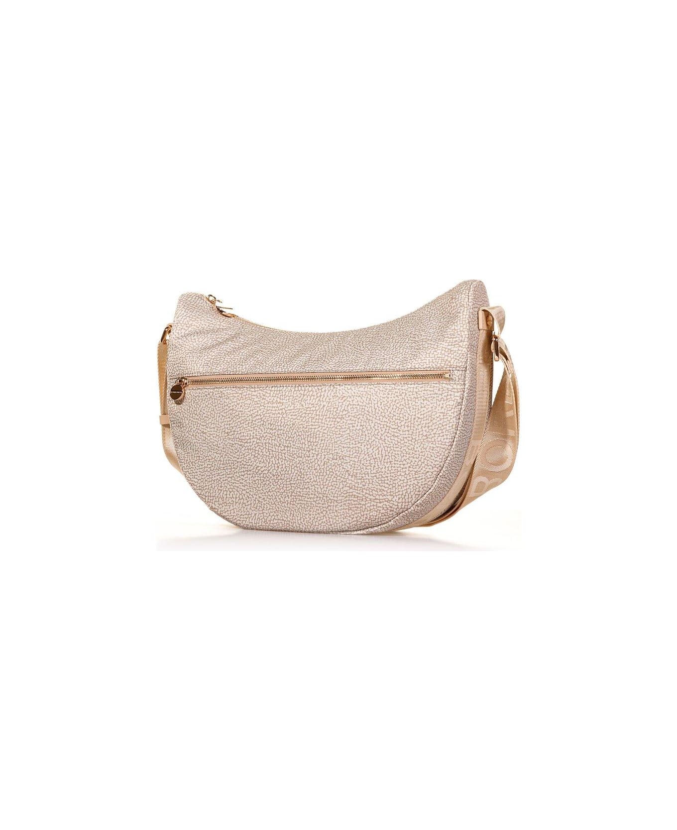 Borbonese Zipped Medium Shoulder Bag - Sand
