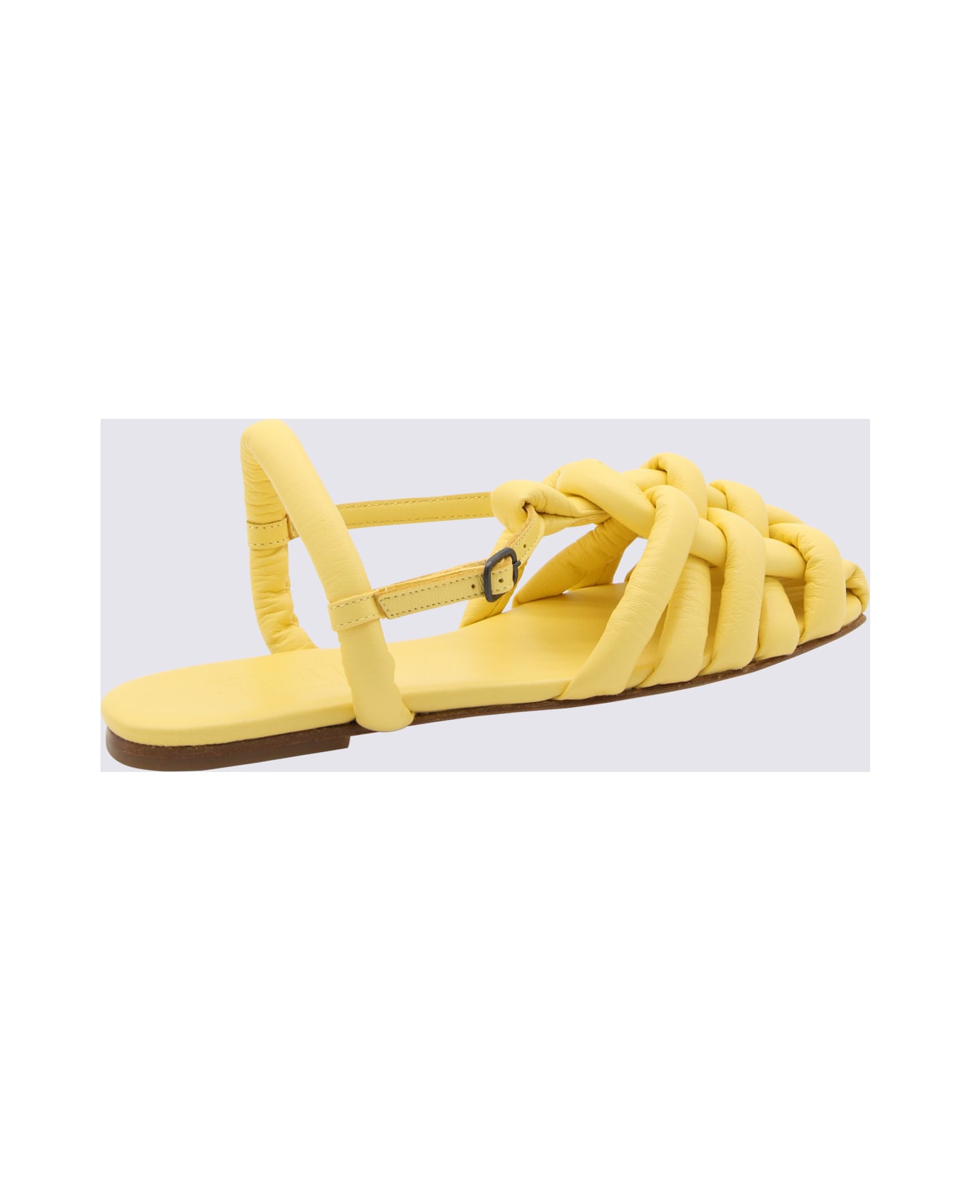 Hereu Yellow Leather Cabersa Sandals - Banana