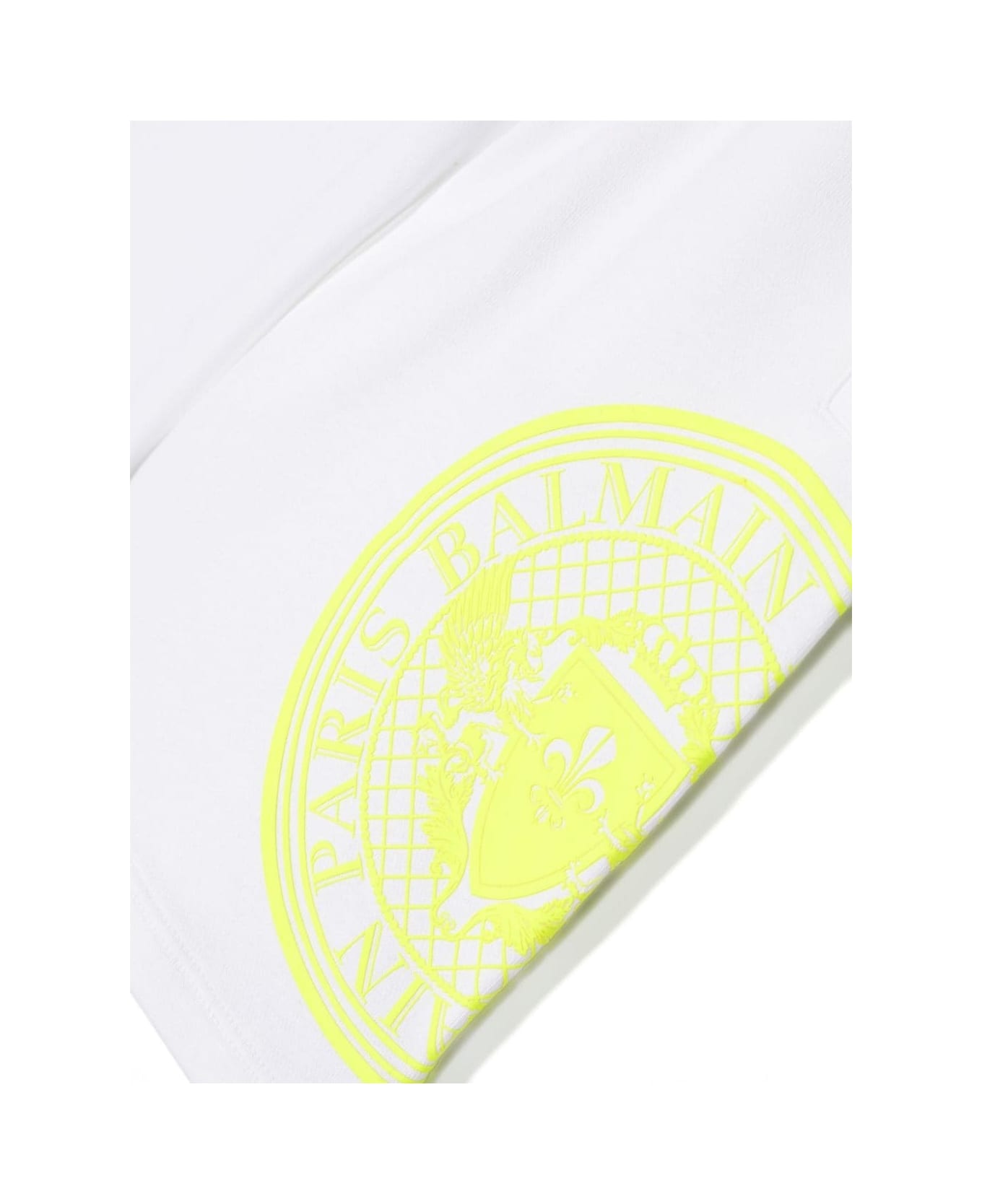 Balmain White Sleeveless Hoodie With Rubberized Logo - White