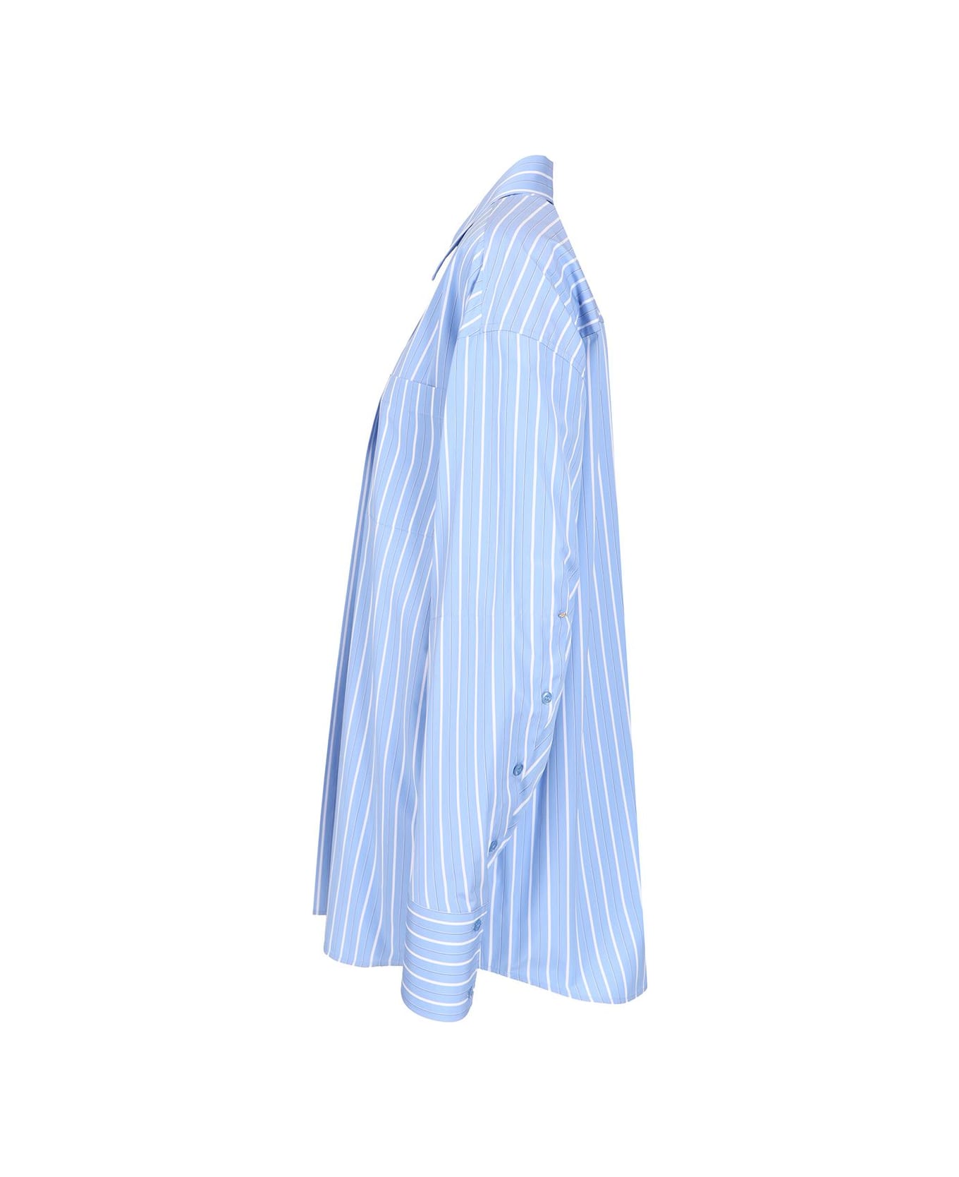 SportMax Striped Cotton Poplin Shirt - BABY BLUE