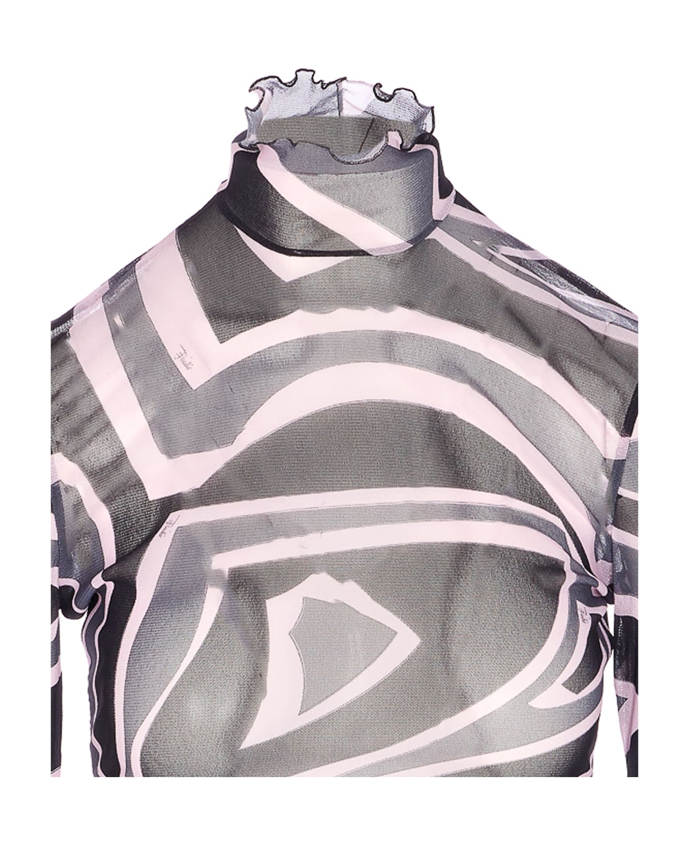 Pucci Labirinto Print Tulle Top - Pink