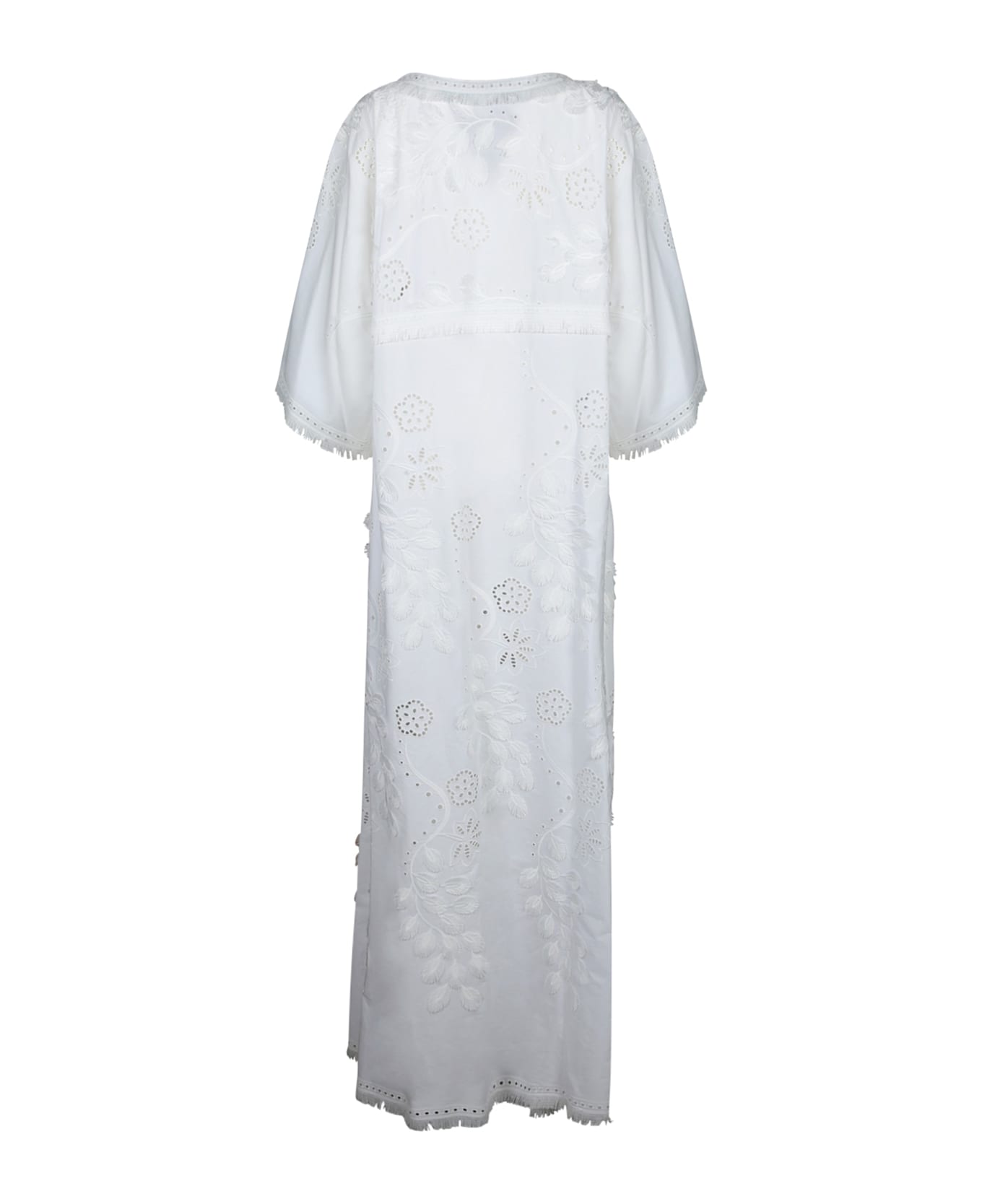 Alberta Ferretti Sangallo White Caftan Dress - White