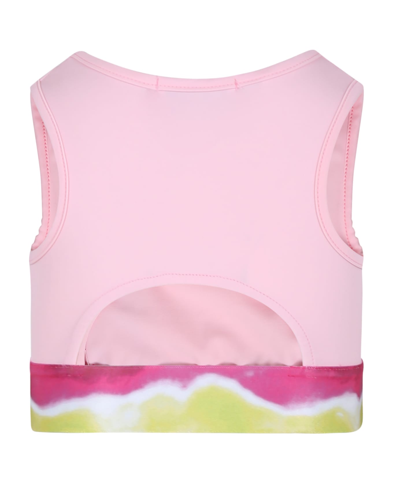 MSGM Pink Crop Top For Girl With Logo - Pink