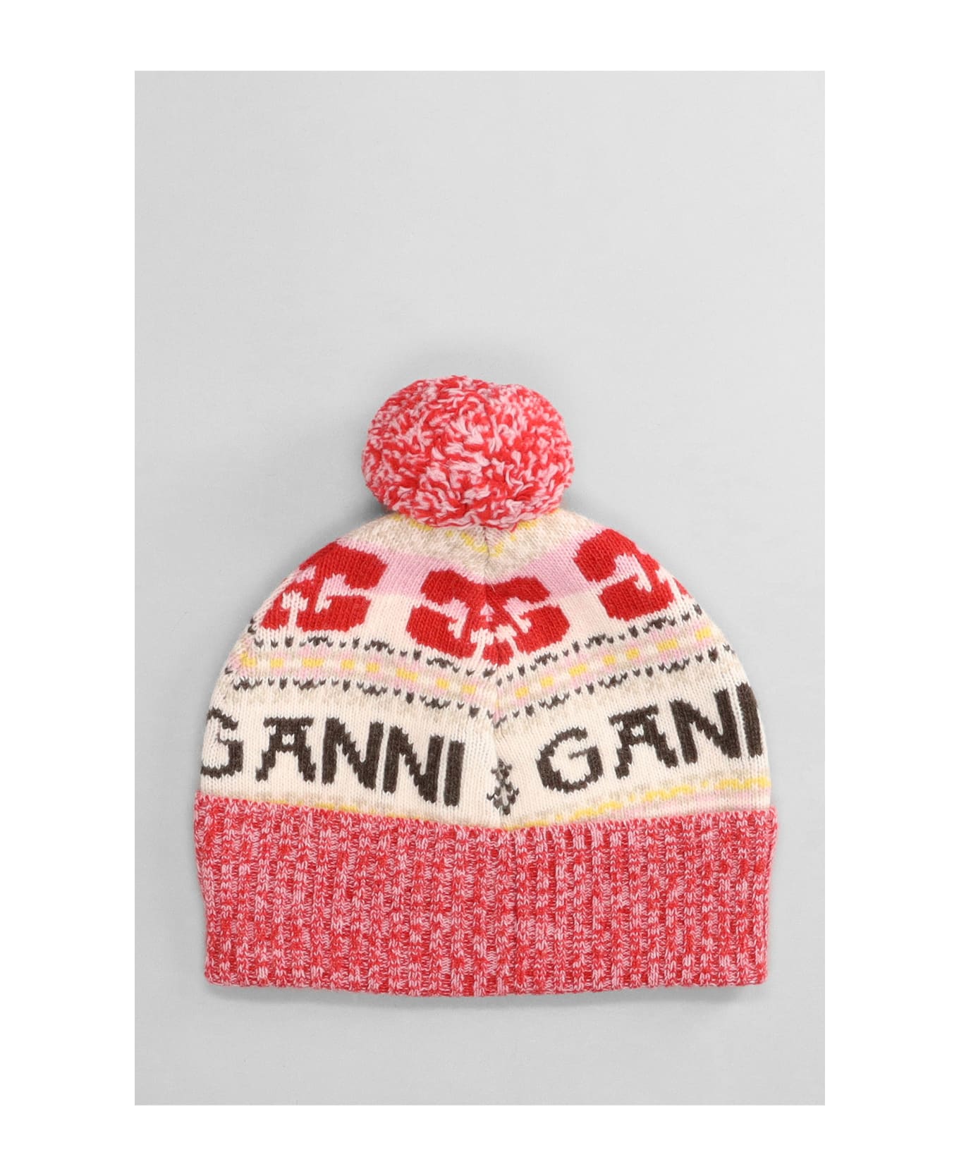 Ganni Hats In Multicolor Wool - multicolor