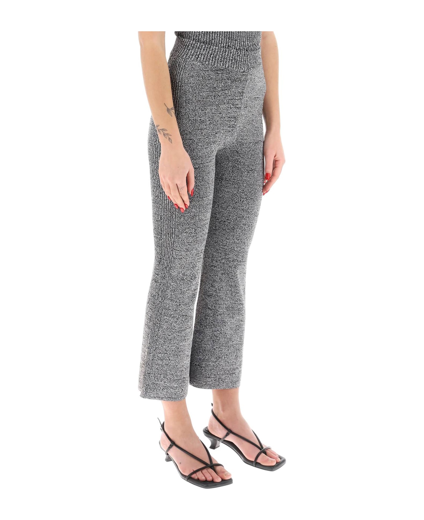 Ganni Stretch Knit Cropped Pants - BLACK (Grey)