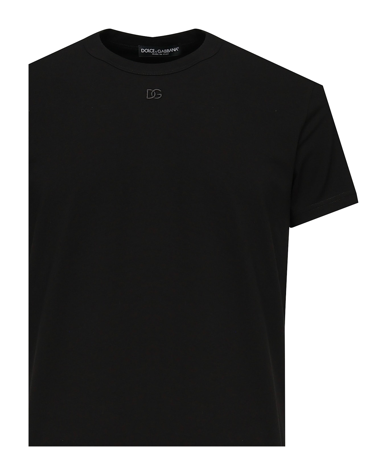 Dolce 
Gabbana T-shirt With Logo Embroidery - Black