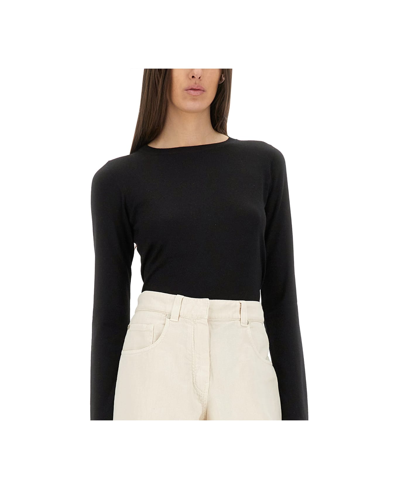 Brunello Cucinelli Cashmere And Silk Sweater - BLACK
