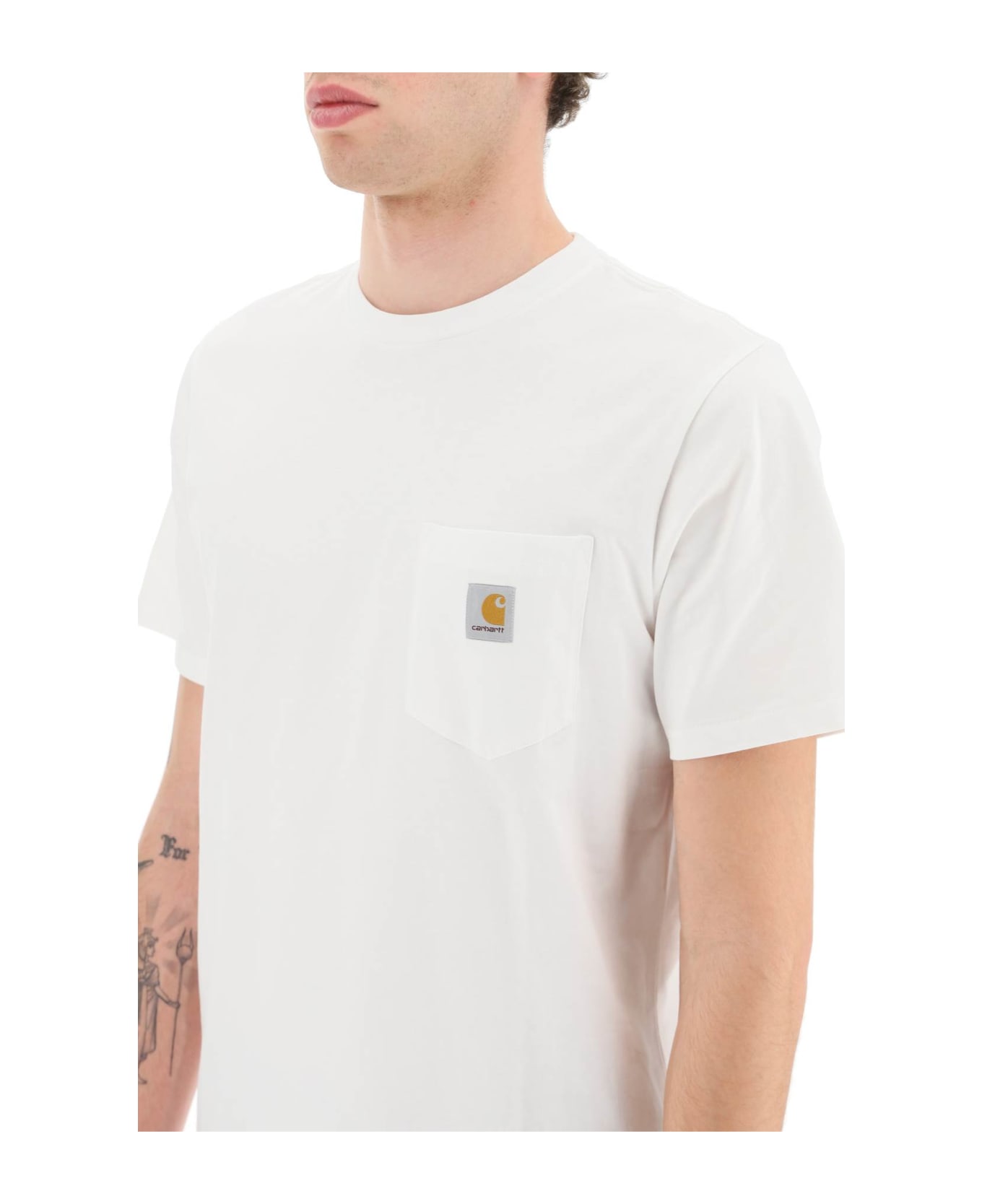 Carhartt 'pocket' T-shirt Featuring Logo Label - Bianco